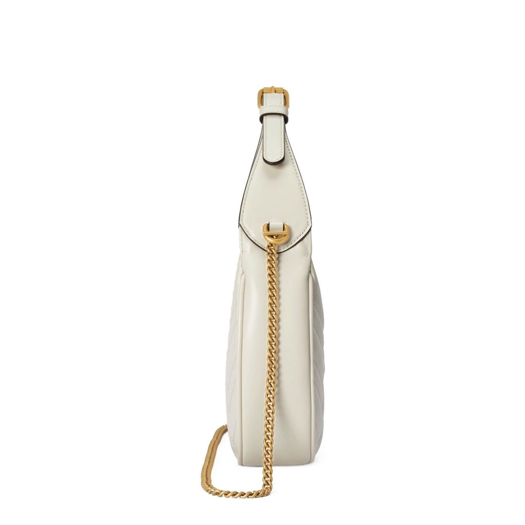 Small Shoulder Bag in White Leather - Image 3