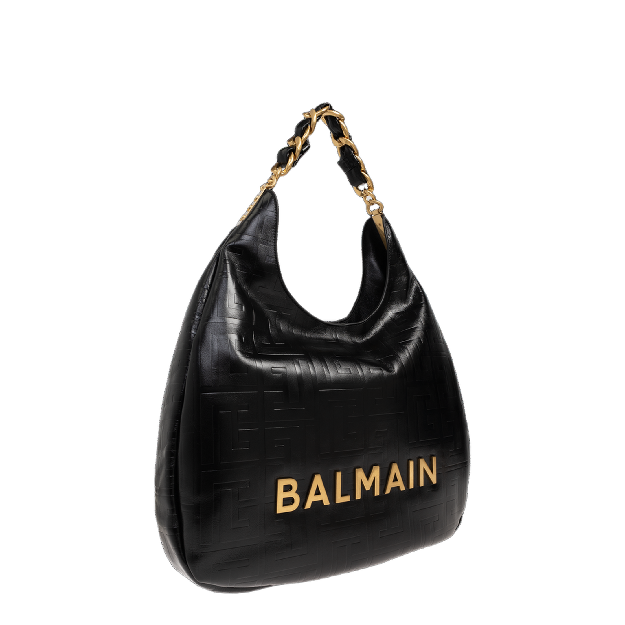 1945 Soft Hobo Crinkled Leather Tote Bag - Black - Image 4