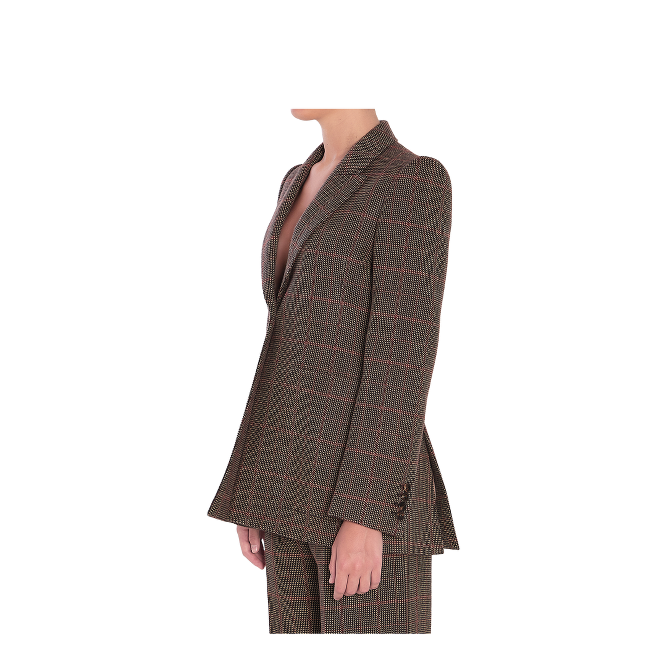 Check Wool Blazer Brown - Image 2