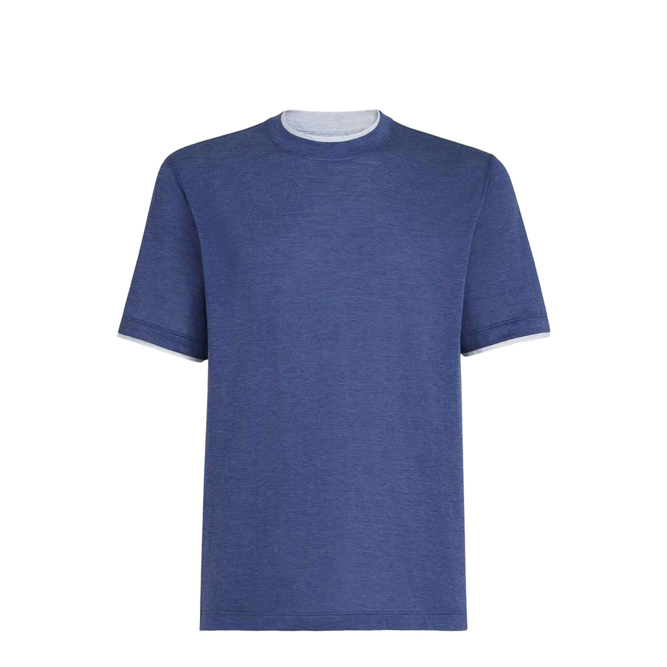 Crew Neck Short Sleeve T-Shirt Blue - Image 1