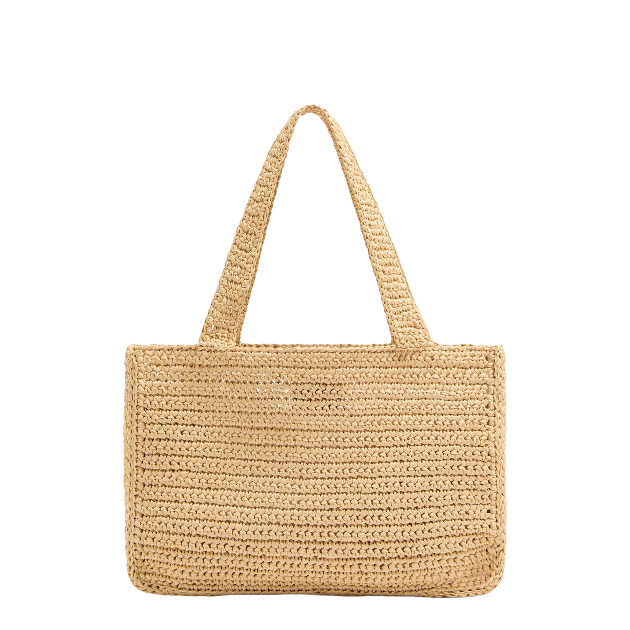 Viva Superstar Medium Raffia Shopping Bag - Natural/Butter - Image 3