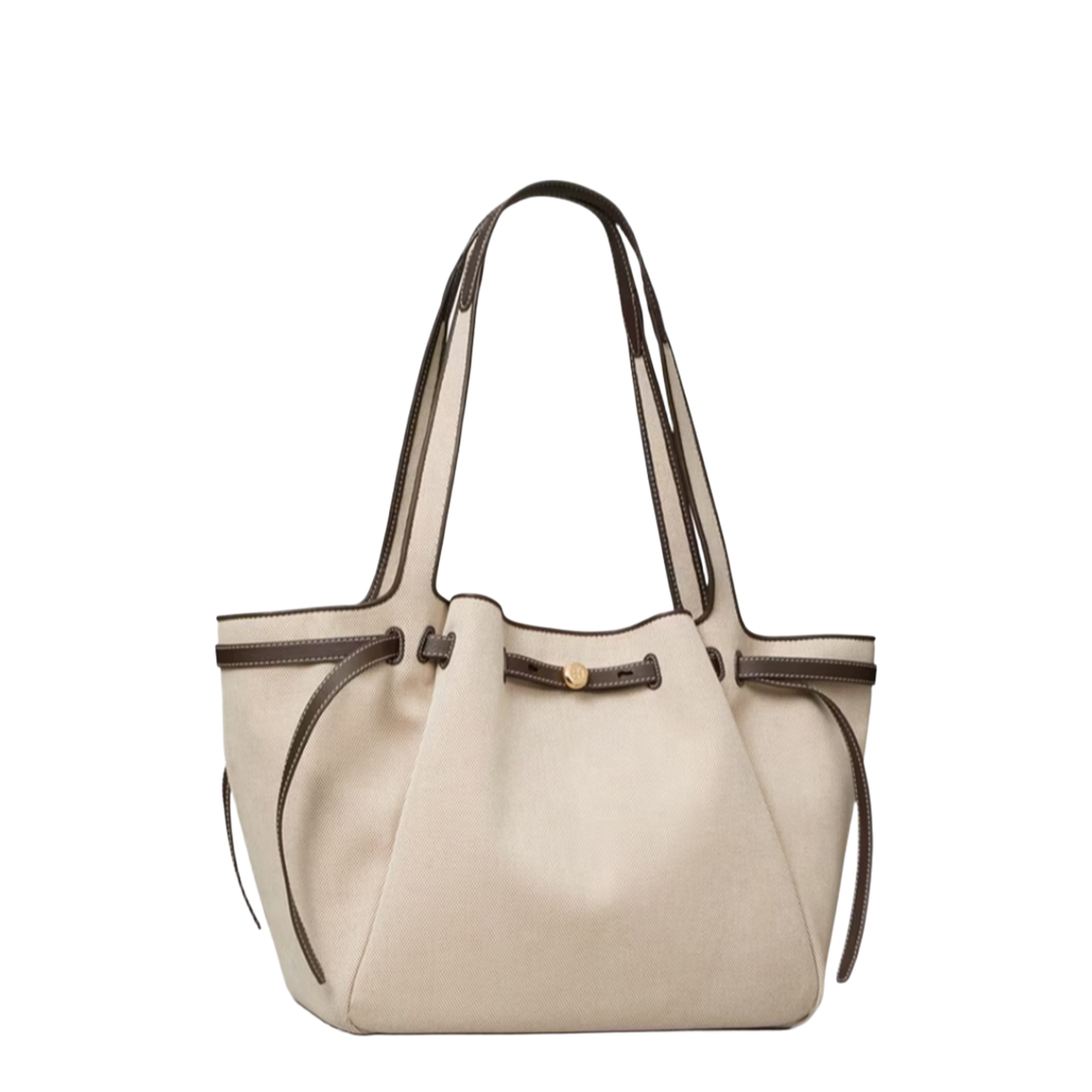 Romy Canvas Tote - Dusty Almond/ Bianco White - Image 2