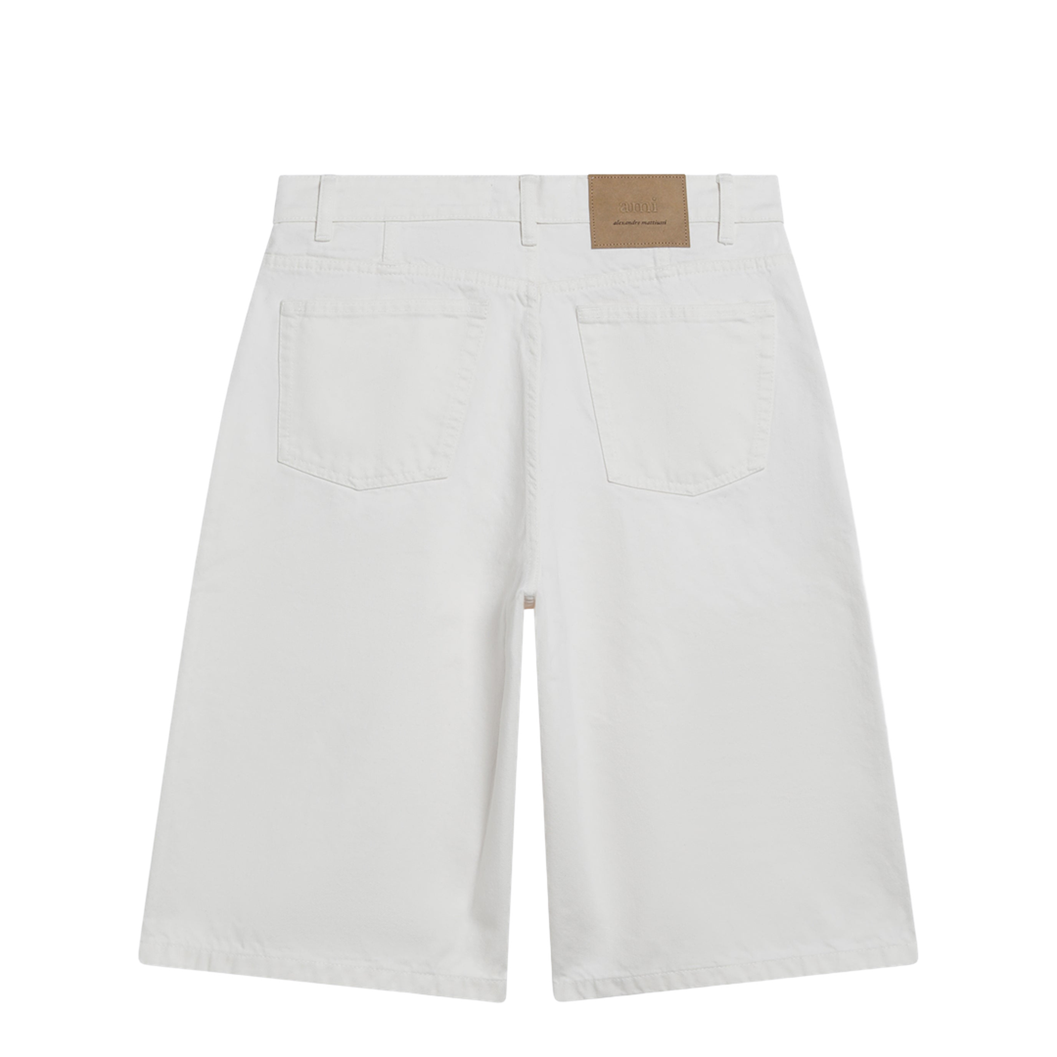 Wide-fit cotton twill bermuda shorts in white - Image 2