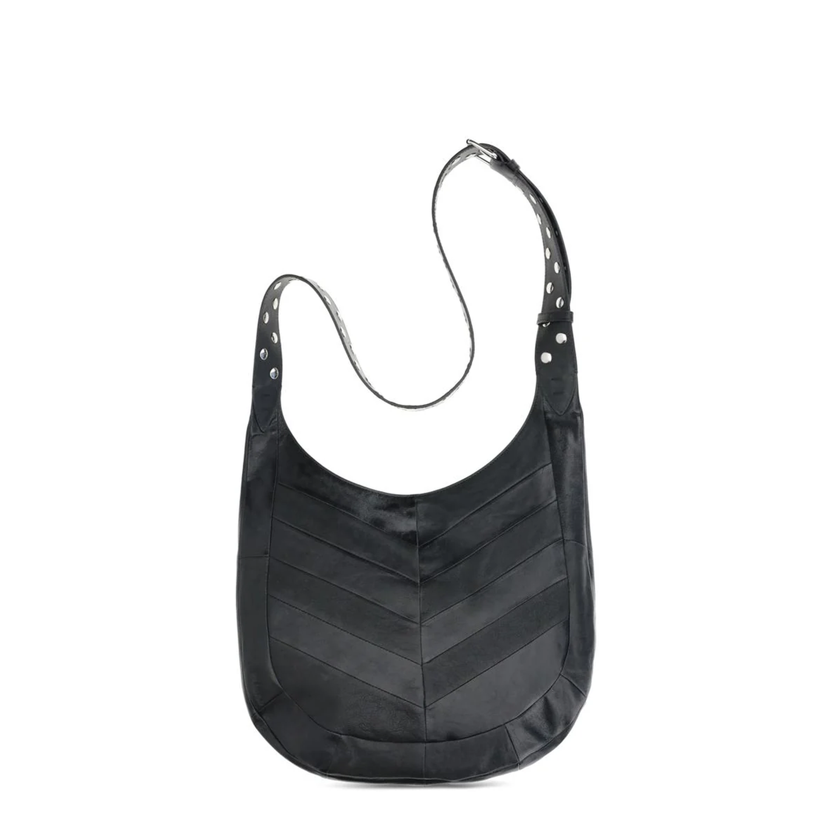 Chevron-Patterned Nappa Leather Shoulder Bag - Image 2
