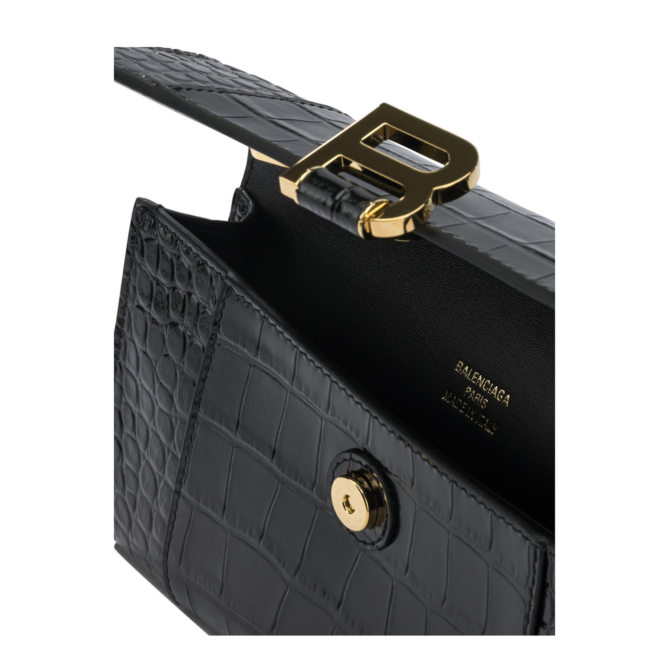 Hourglass Wallet on Chain Calf Leather - Black - Image 5