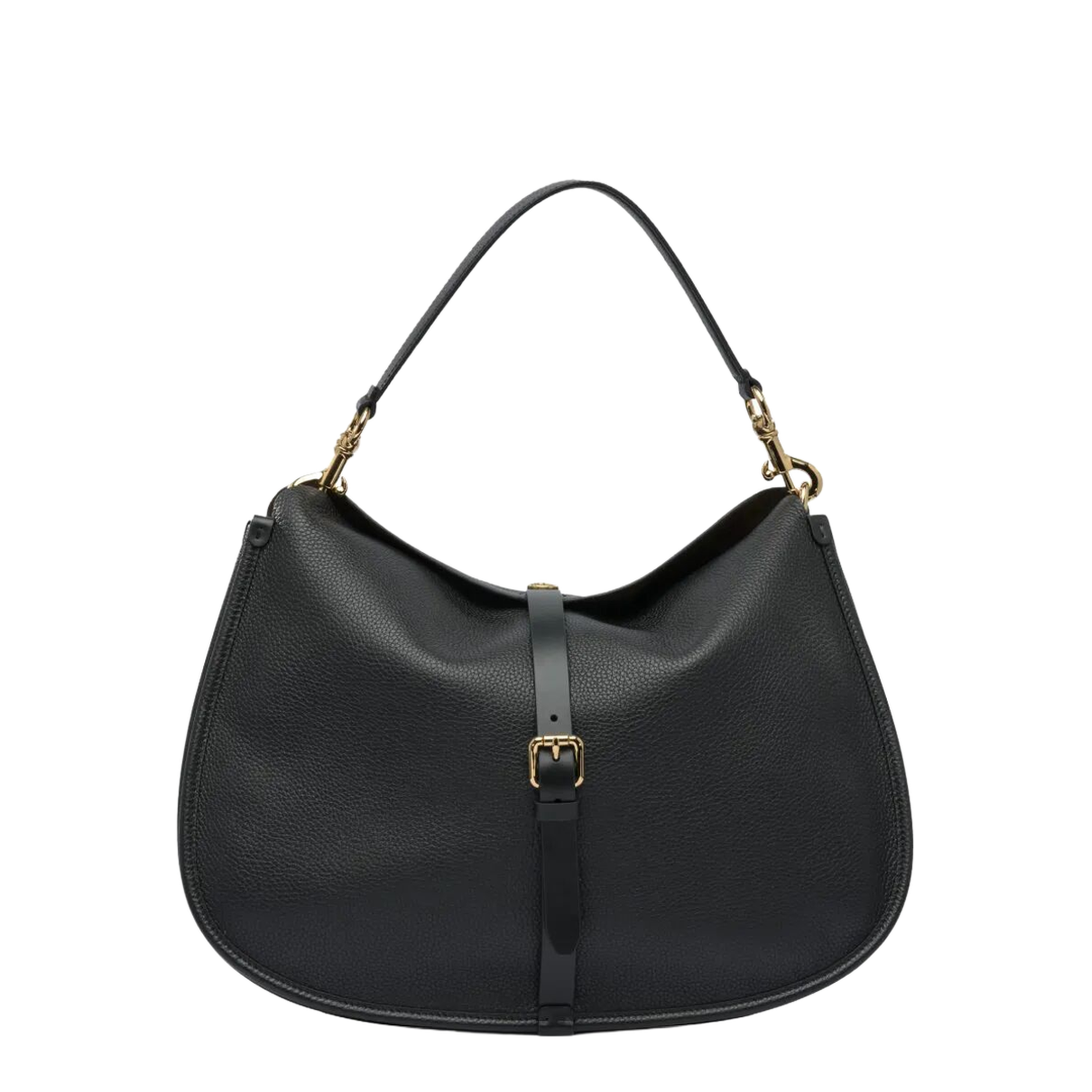 Buckle-Fastening Extra-Large Leather Shoulder Bag - Image 6