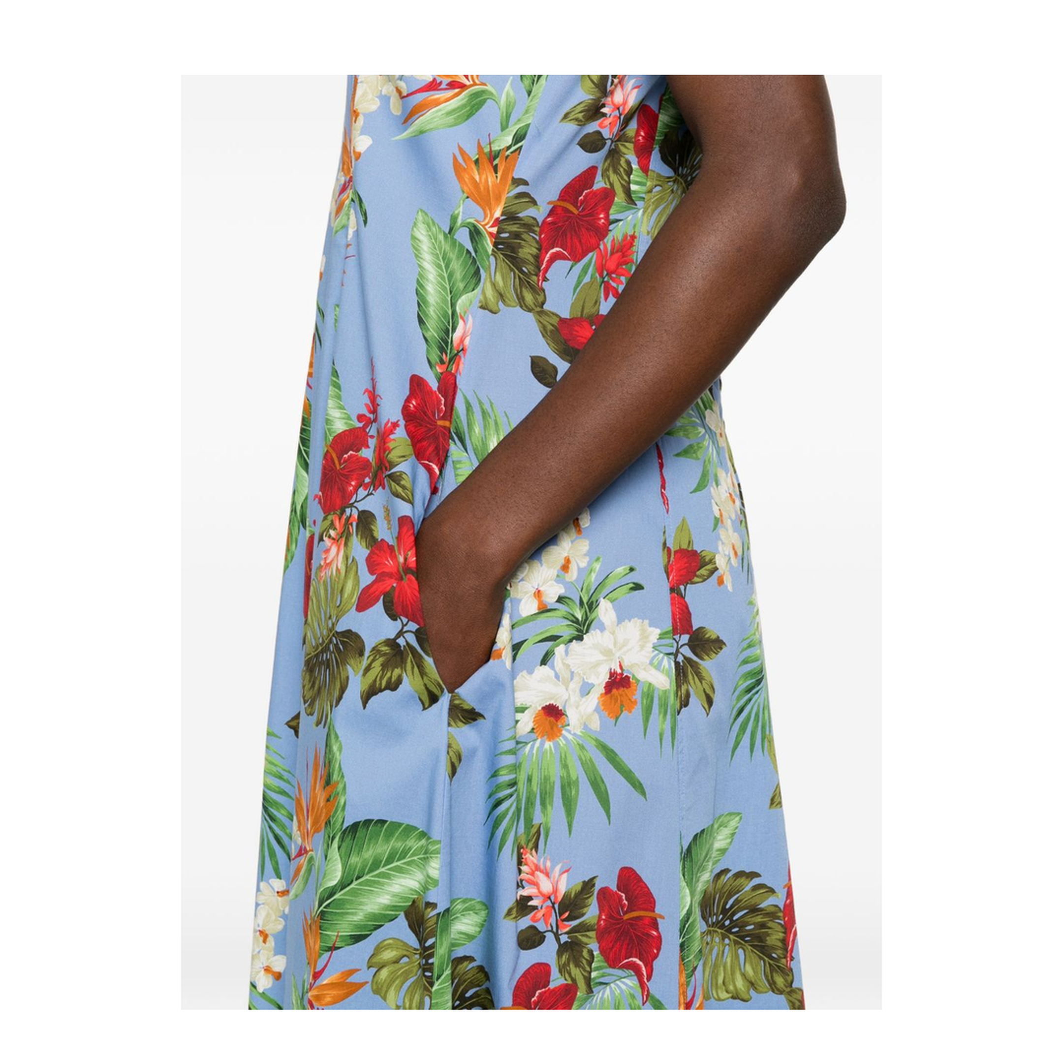Printed Cotton Midi Dress - Image 4