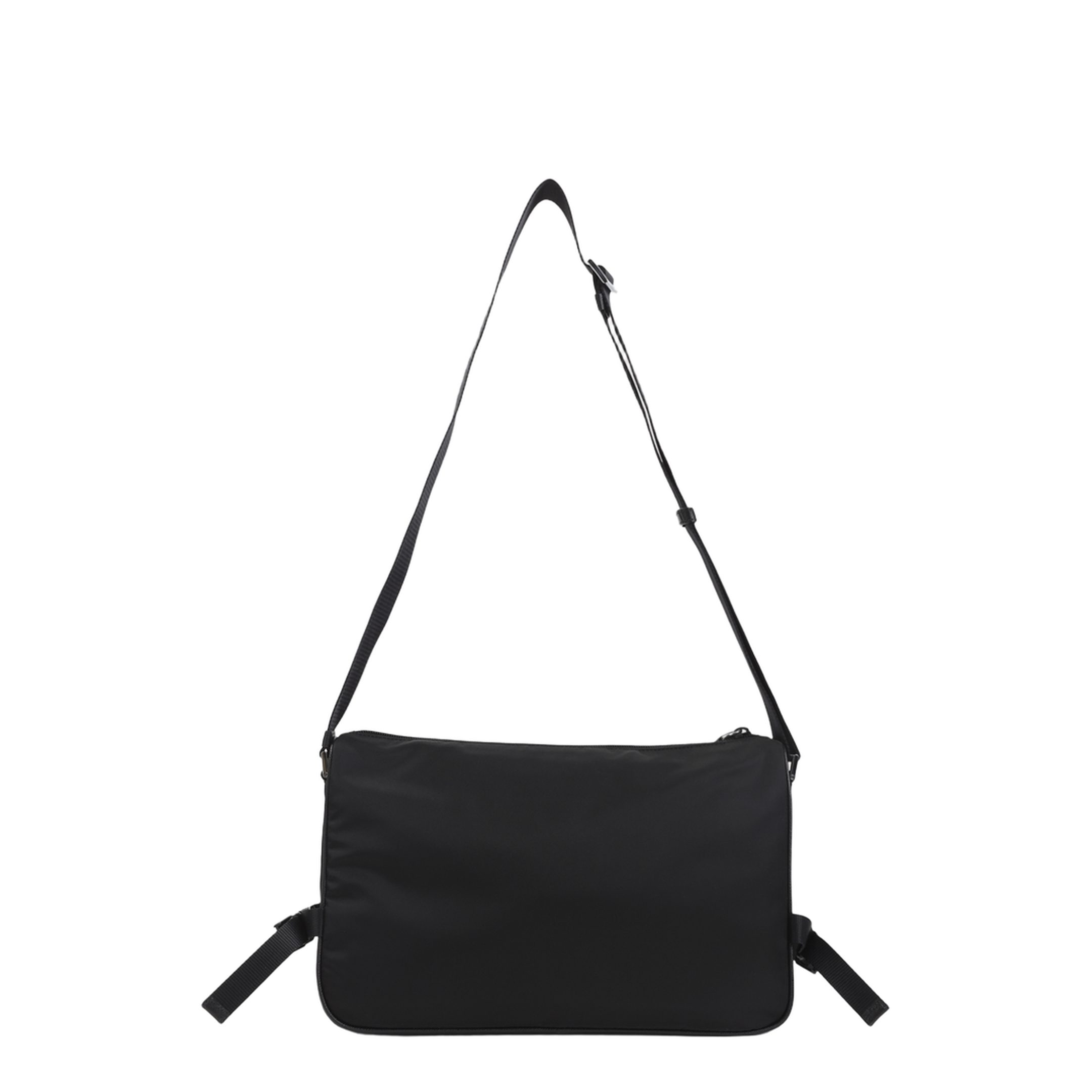 Side-Release Buckles Re-nylon Shoulder Bag - Black - Image 2
