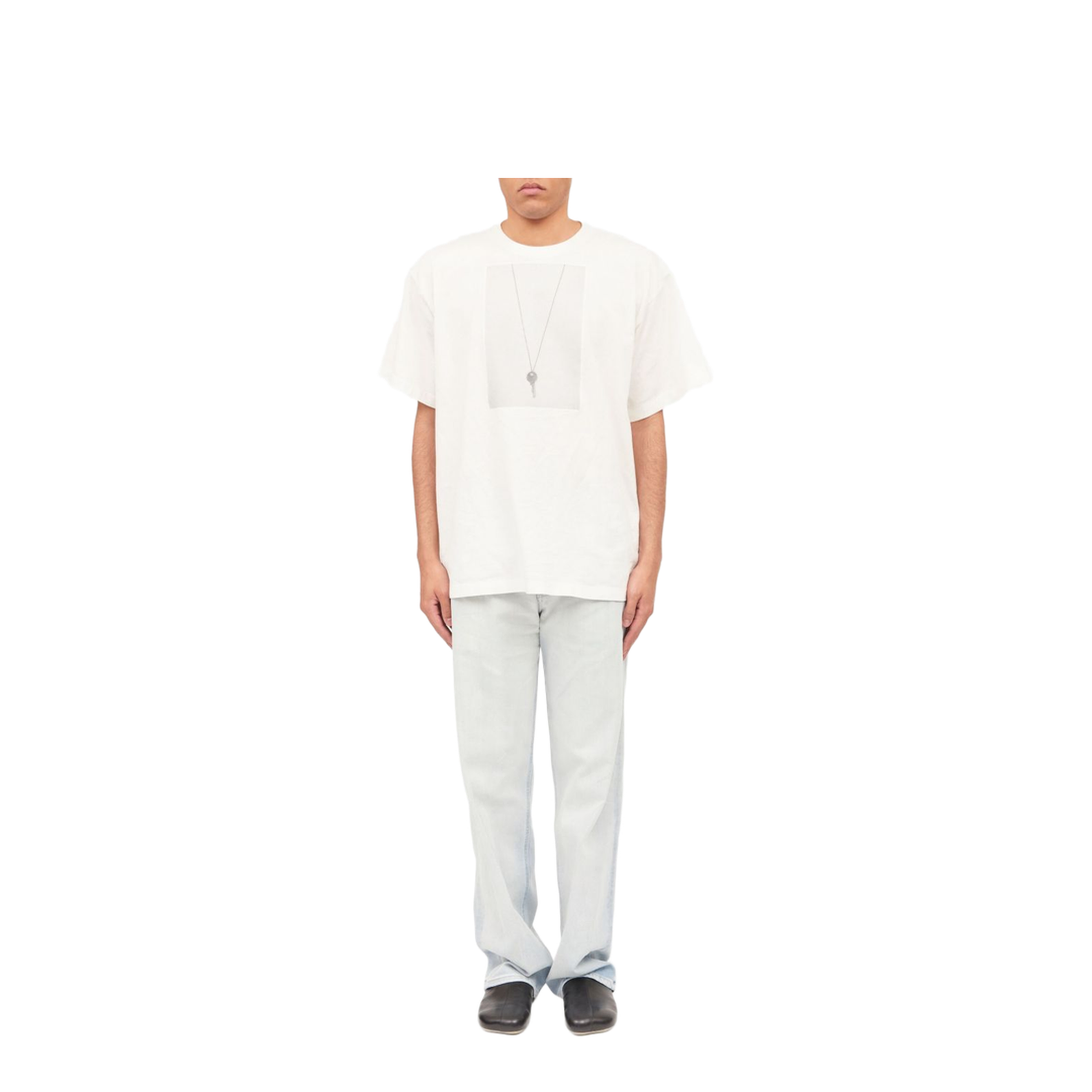 White T-shirt with key print - Image 3