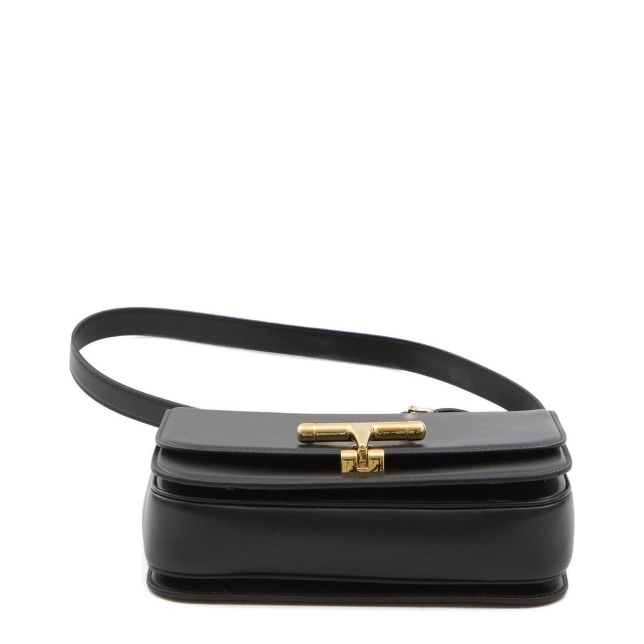 Siena Small Shoulder Bag in Black Leather - Image 3