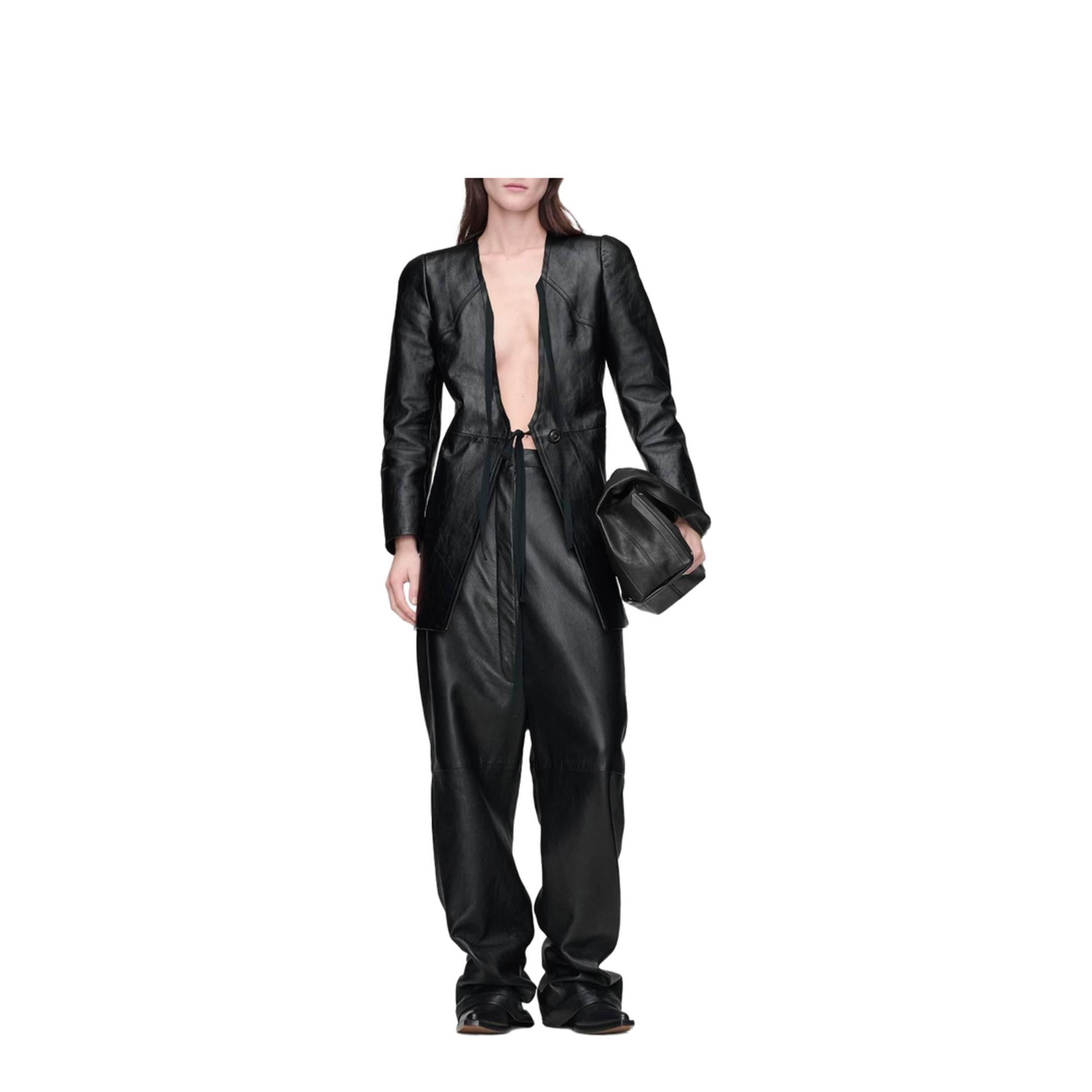 Box Bag Medium Ovine Leather Top Handle Bag - Noir - Image 4