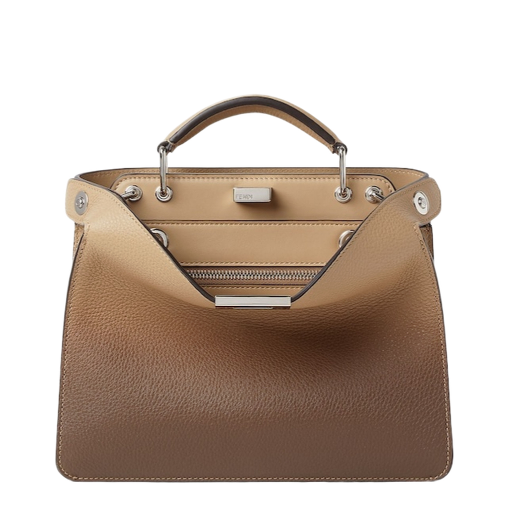 Peekaboo ISeeU Small Leather Shoulder Bags - Beige - Image 1