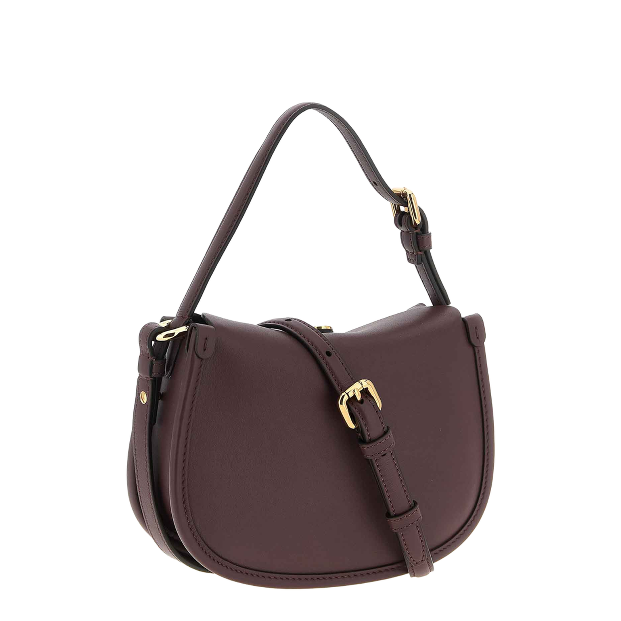 Small Calfskin Crossbody Bag - Burgundy - Image 2