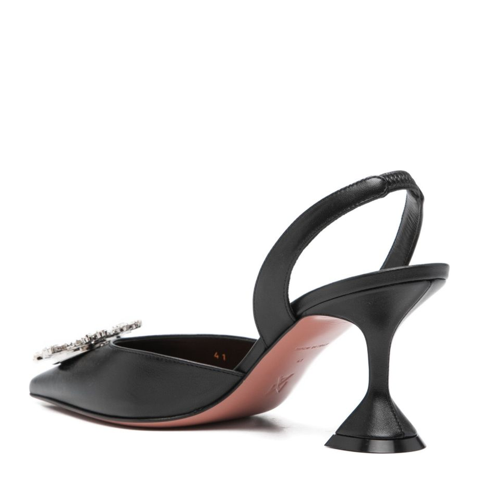 Leather Slingback Pumps Black - Image 4