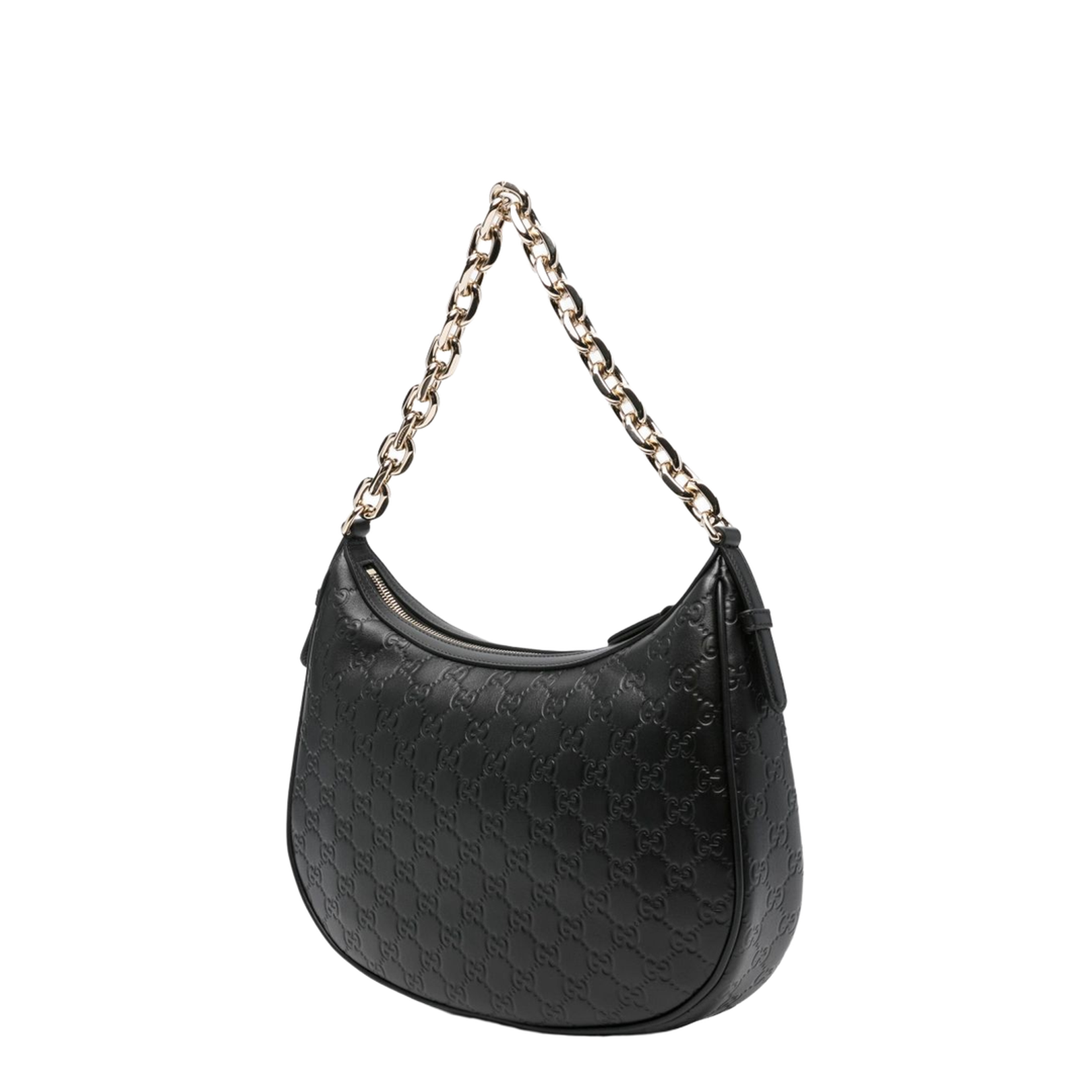 GG Emblem Large Leather Shoulder Bags - Black - Image 5