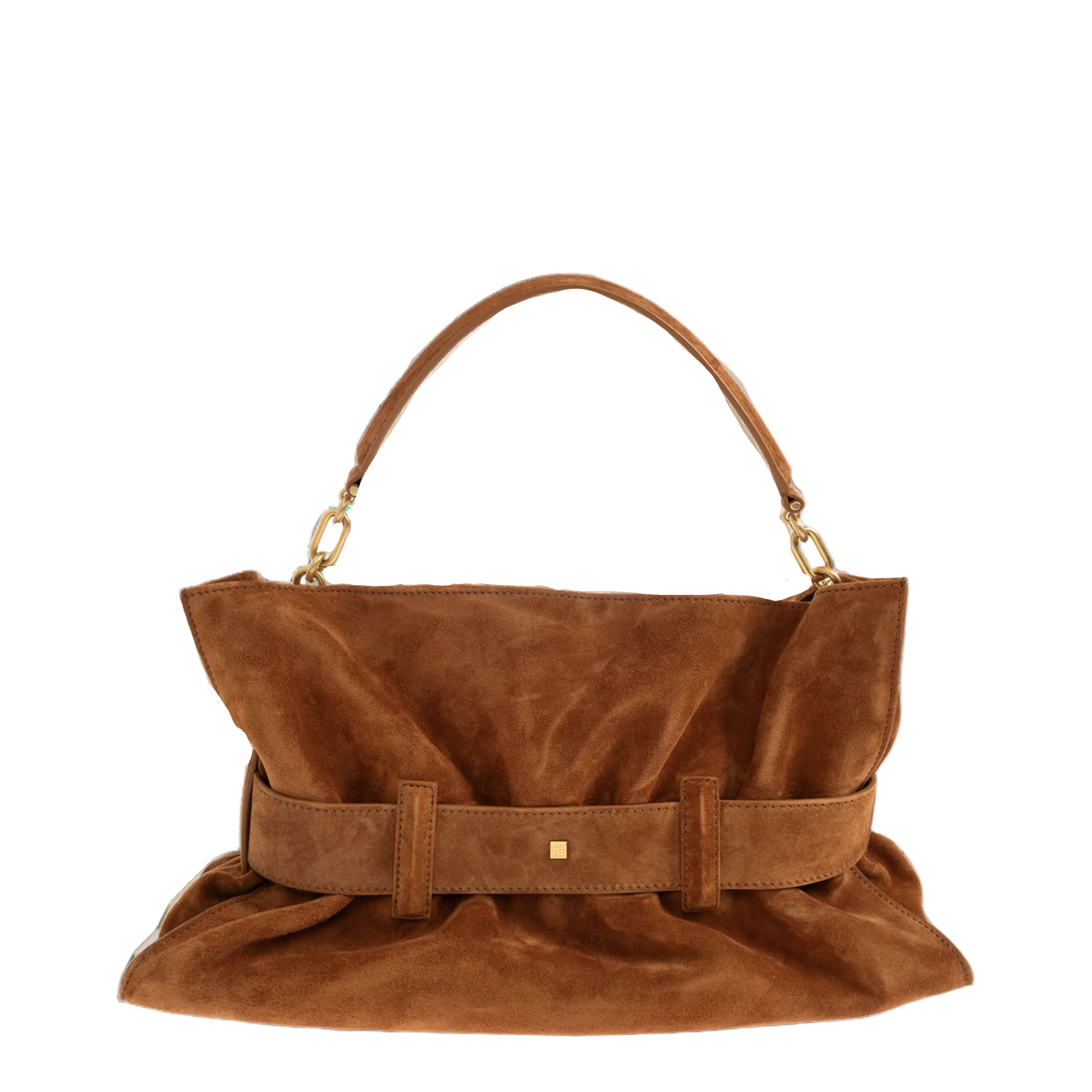 Anthem Medium Suede Leather Handbag - Brown - Image 3