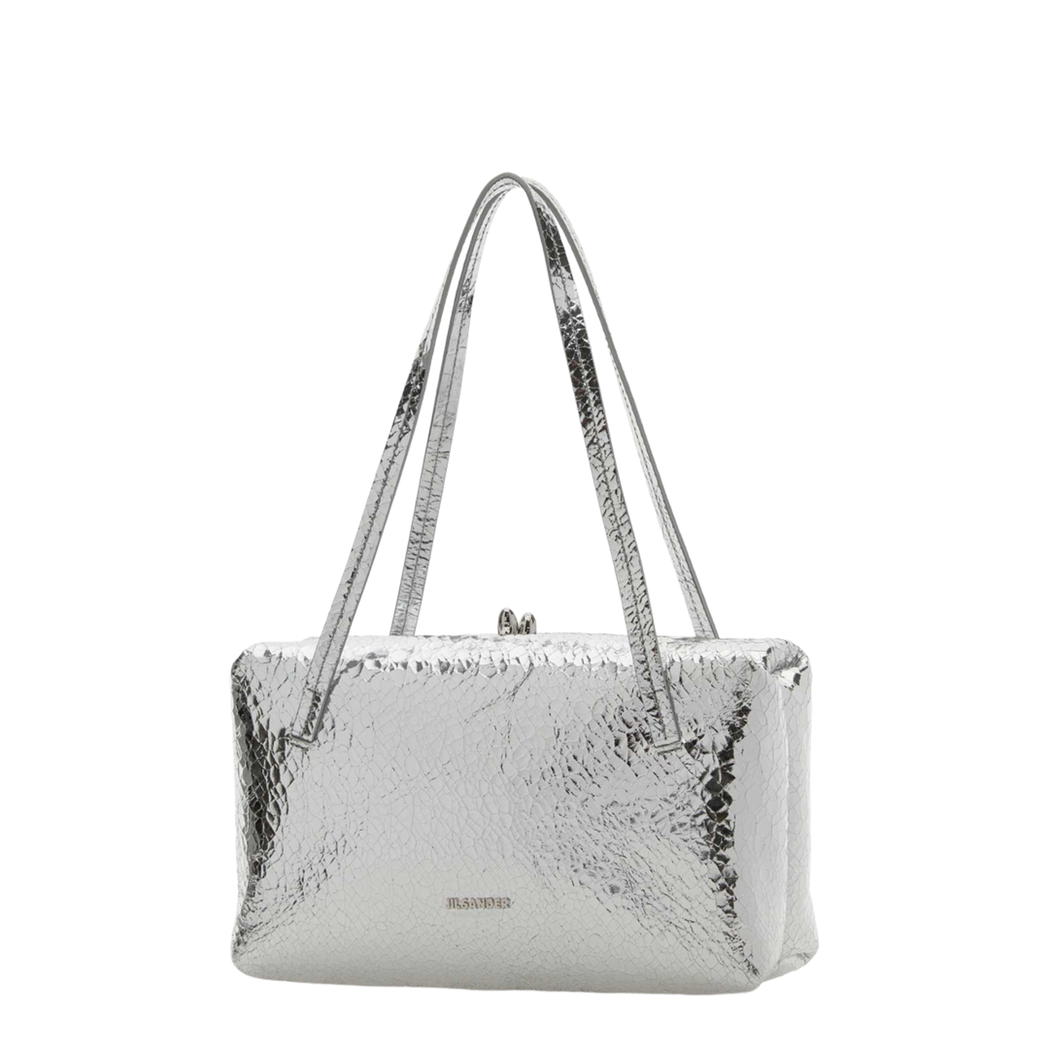 Goji Pillow Small Nappa Leather Shoulder Bag - Silver - Image 2