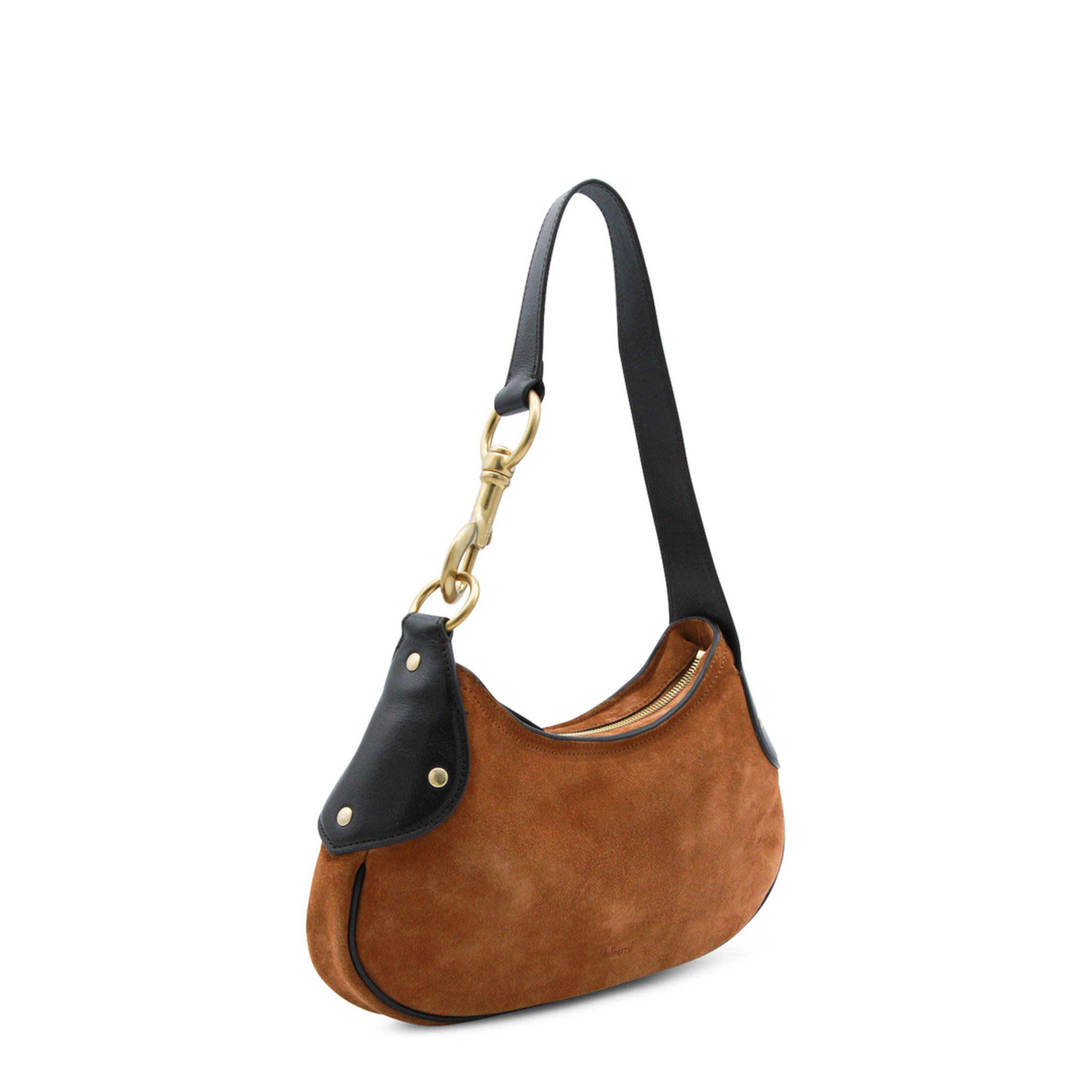 Hackney Small Suede Shoulder Bag - Vintage Oak - Image 3