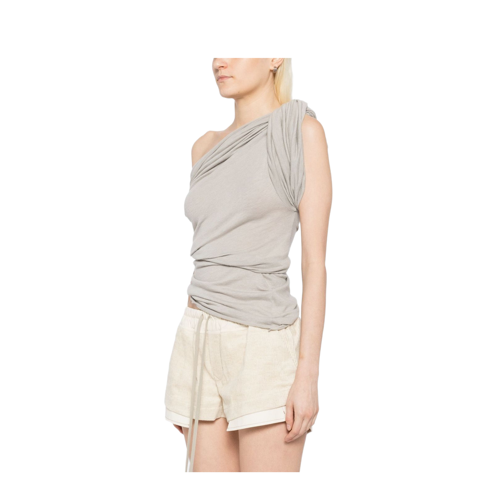 Twist Cotton Tank Top - Ivory - Image 2