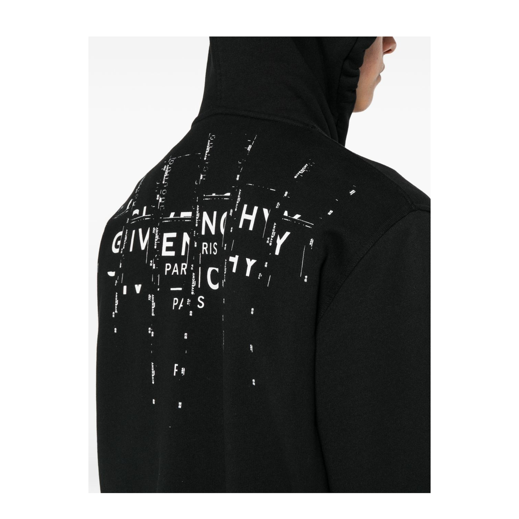 Hooded Cotton Sweatshirt in Black - Image 4