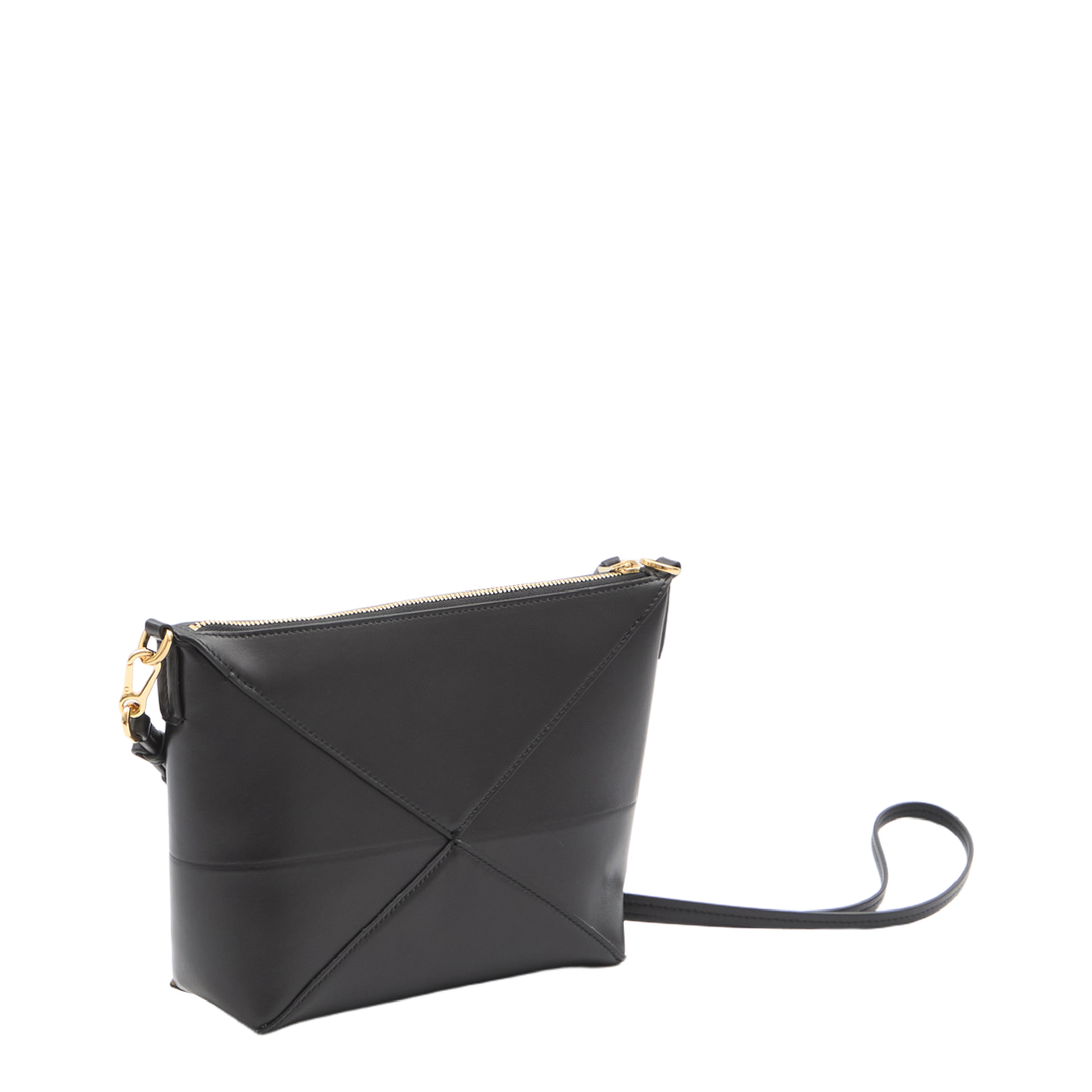 Puzzle Fold Leather Pouch - Black - Image 2