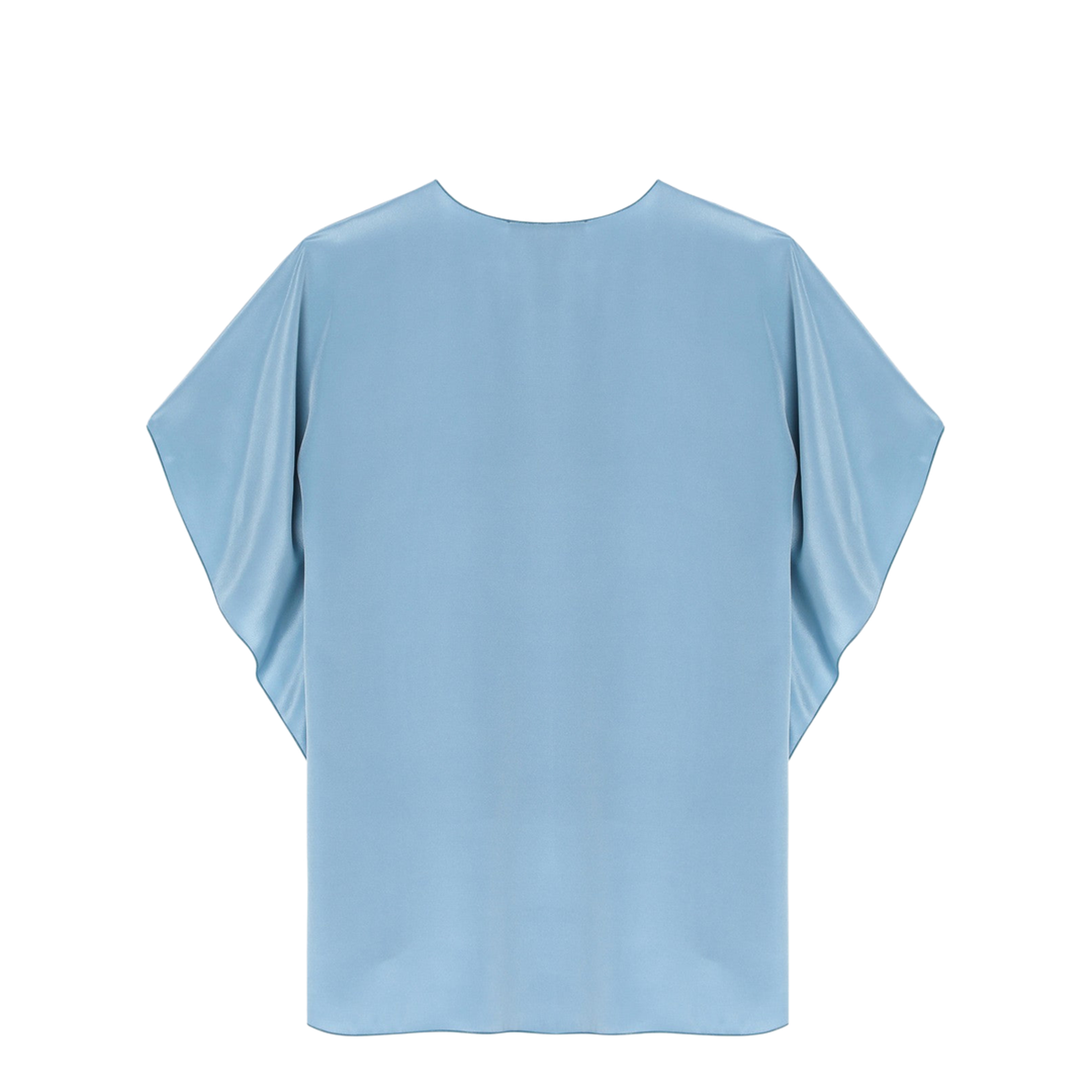 Light blue flowy silk blouse - Image 2