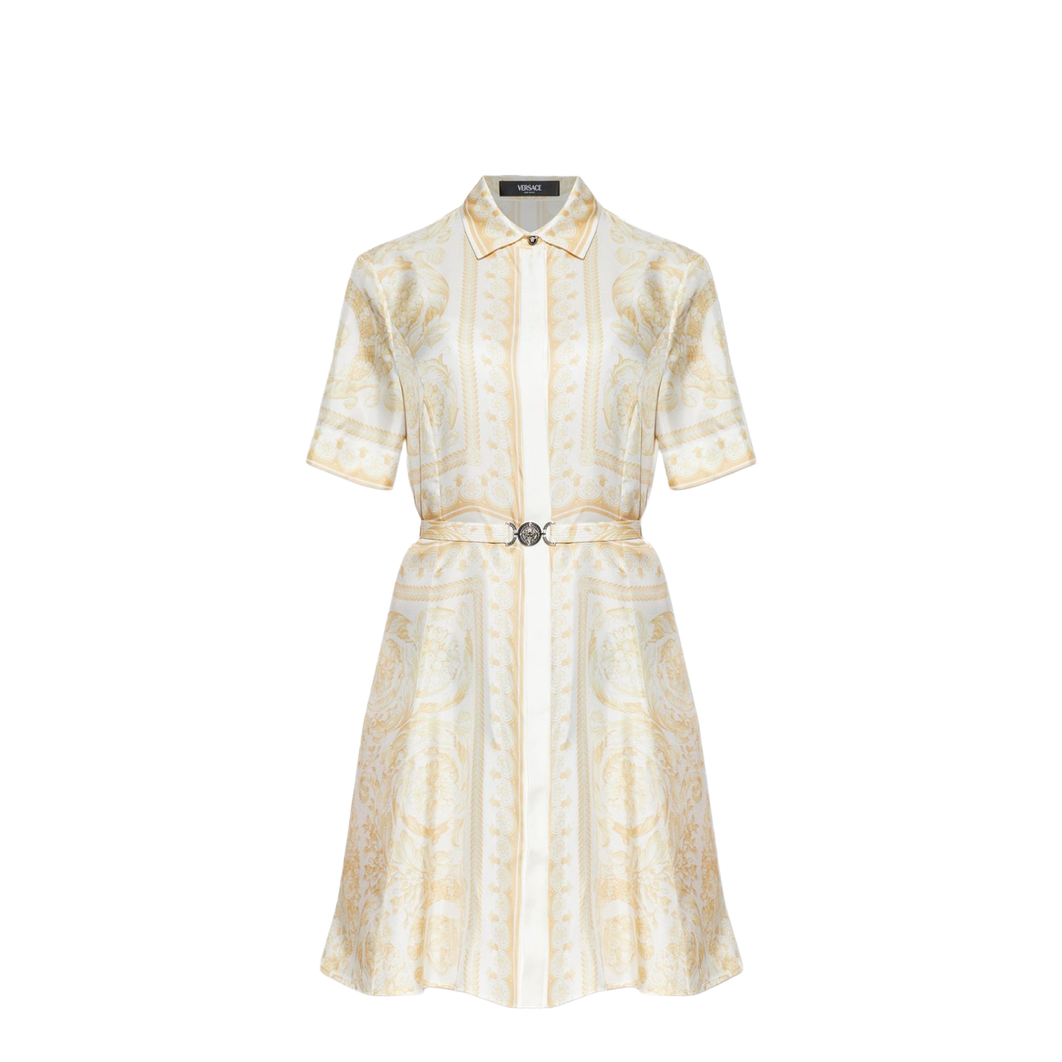 Belted Silk Dress Gold - Image 1