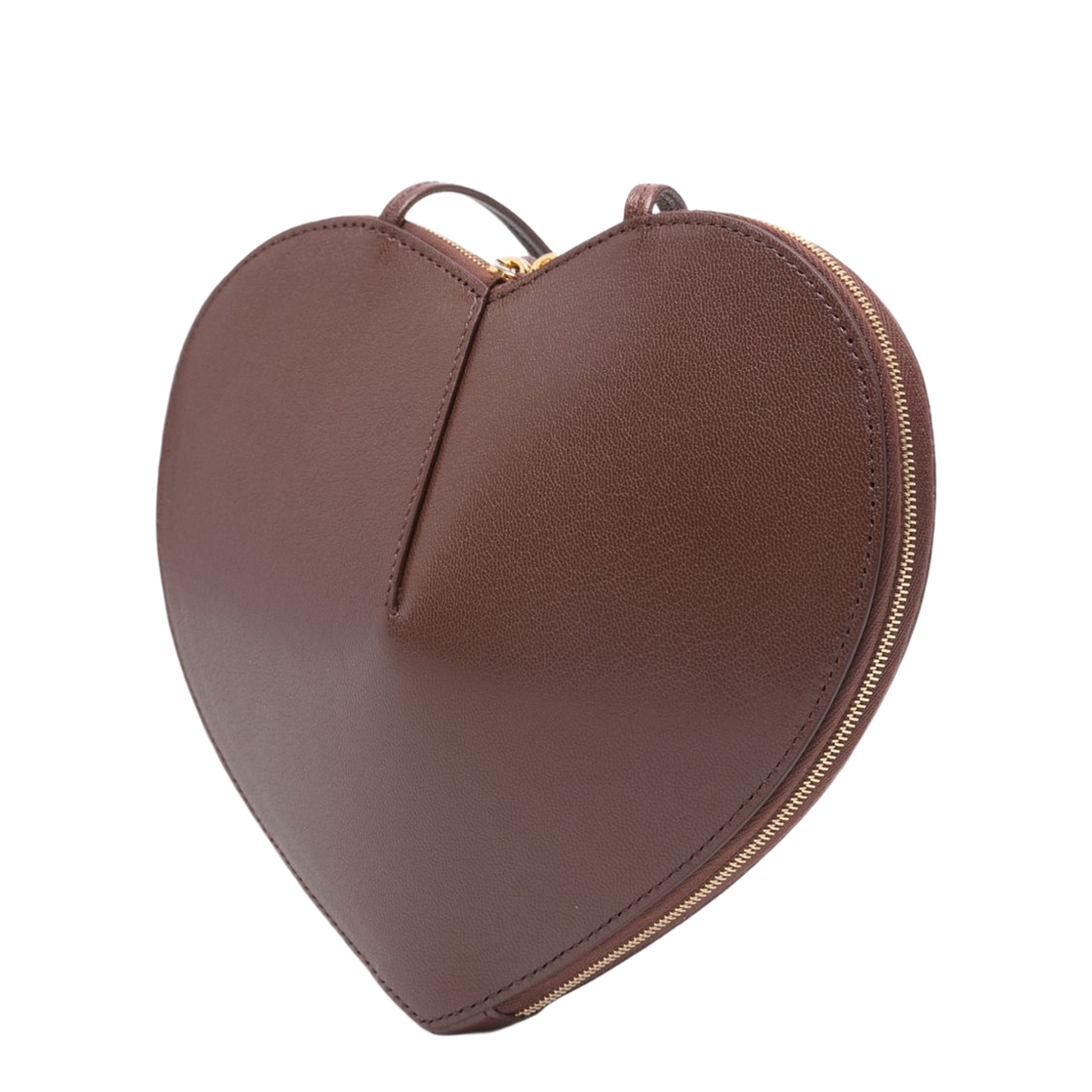Brown Le Coeur Bi-Material Bag in Leather - Image 4