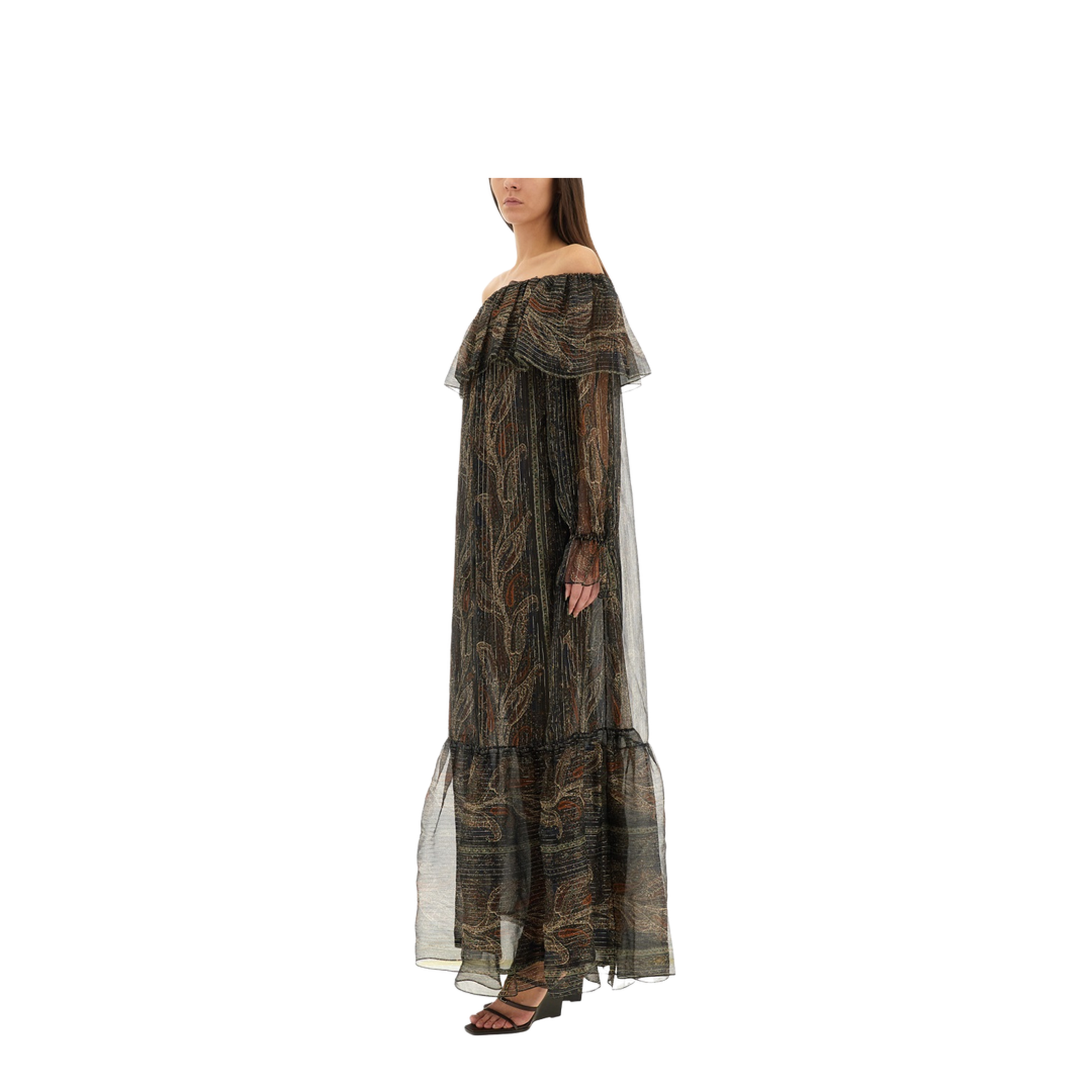 Silk Lurex Creponne Dress - Image 2