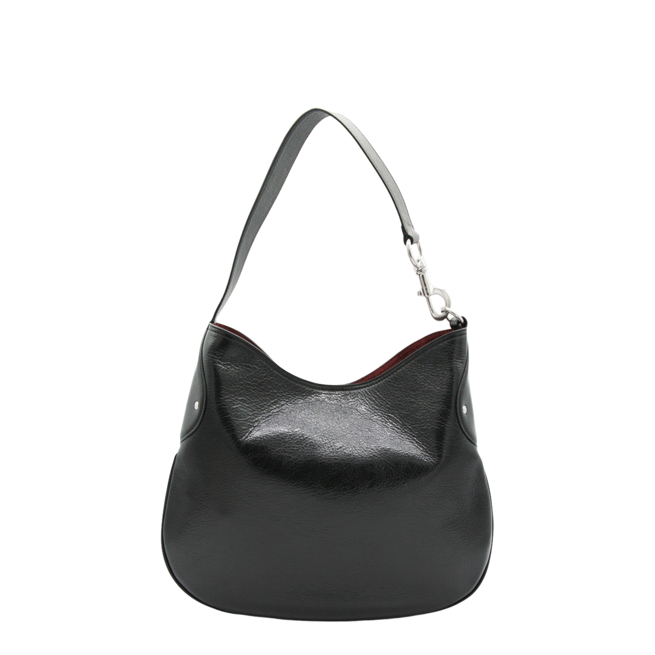 Hackney Shoulder Bag High Shine Calf Leather - Black - Image 5