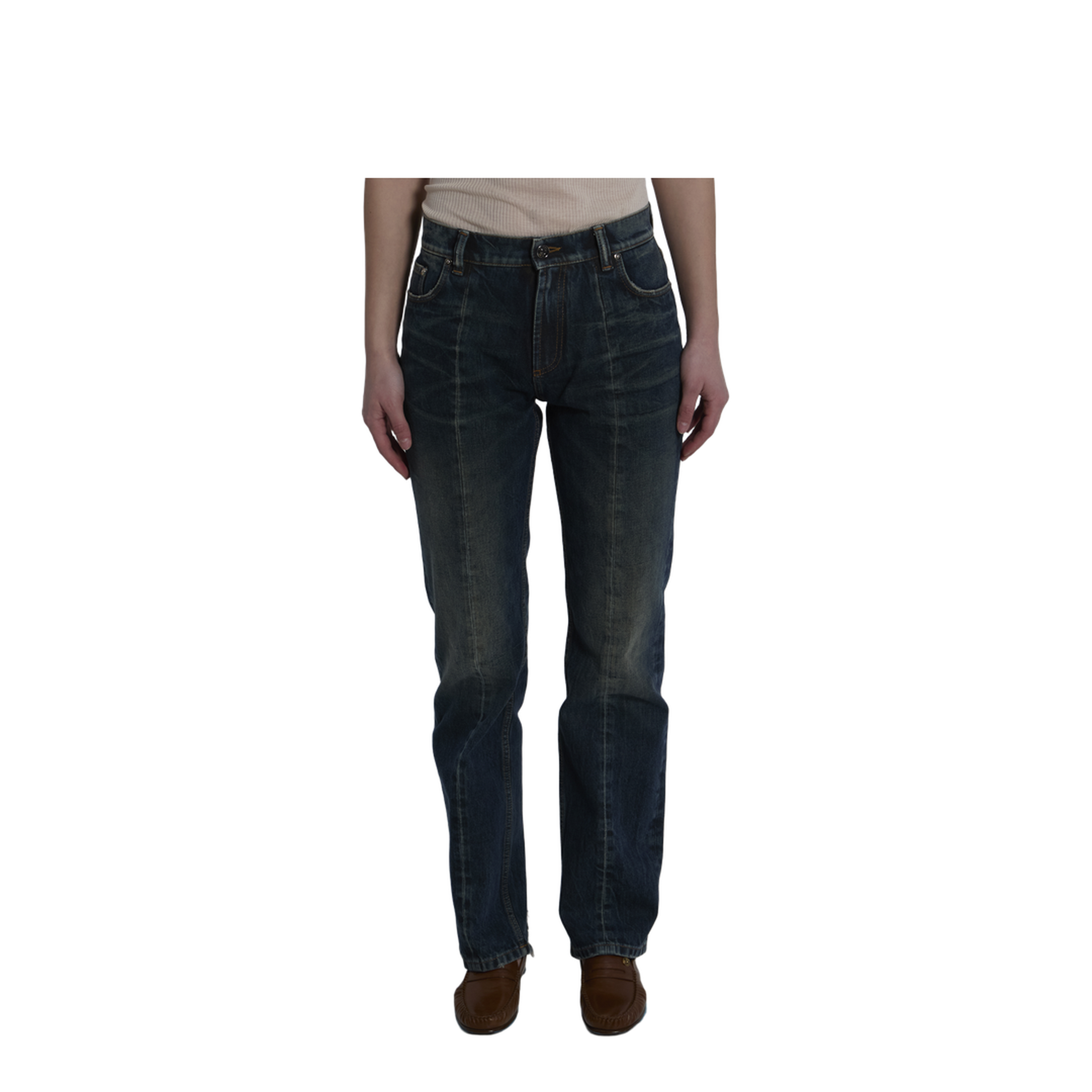 Women's Cotton Straight-Leg Jeans Blue - Image 1