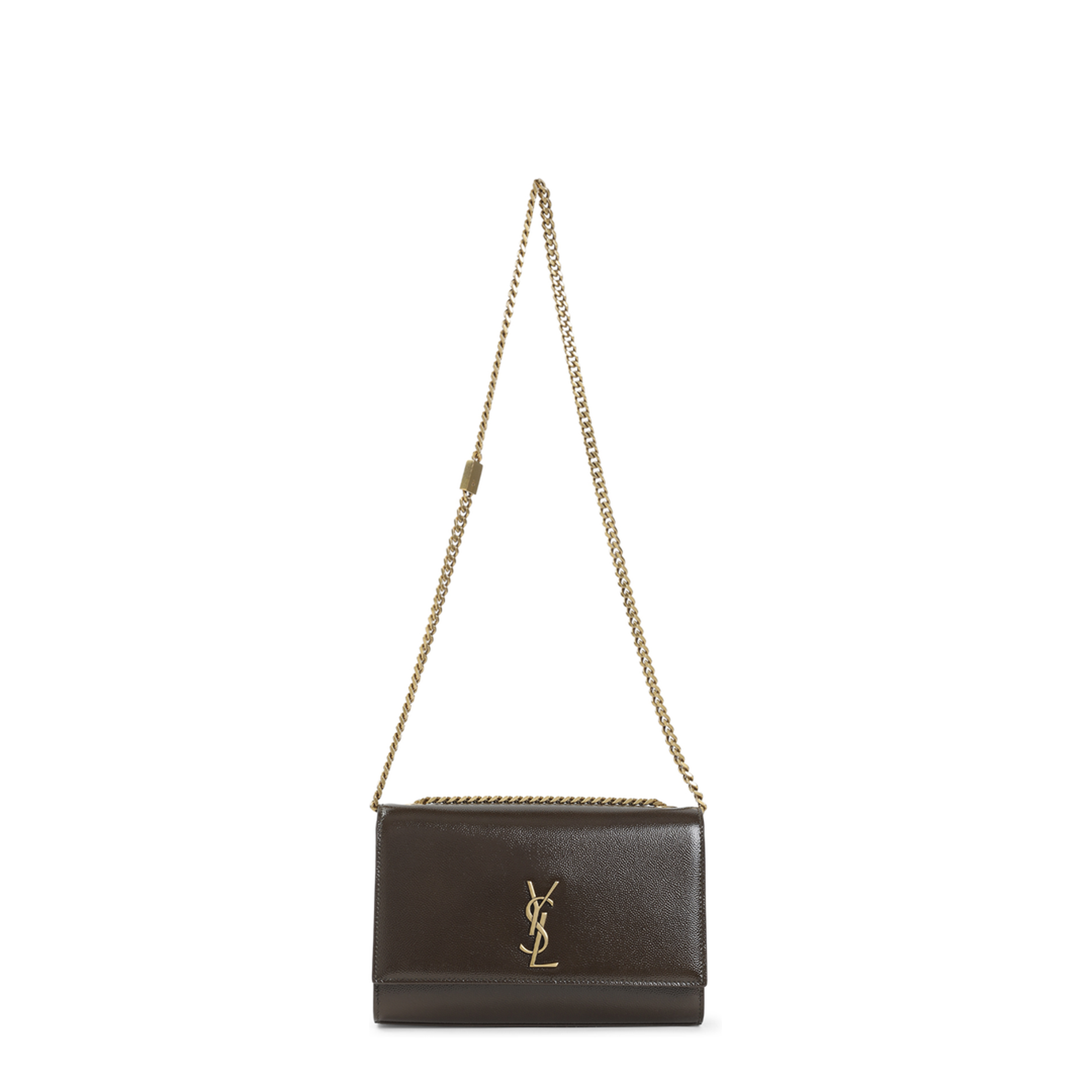 Kate Small Calf Leather Shoulder Bag - Gloss Kaki - Image 2