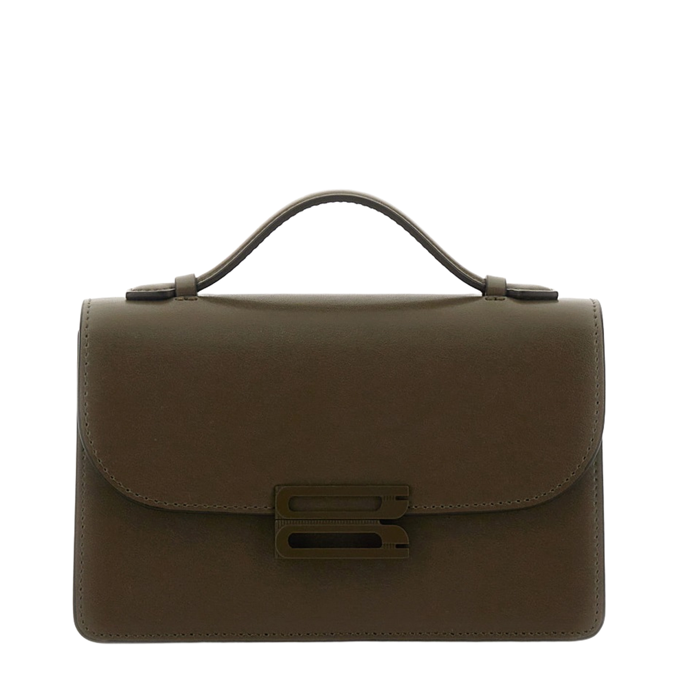 Tonal Mini Calf Leather Bag - Dark Khaki - Image 1
