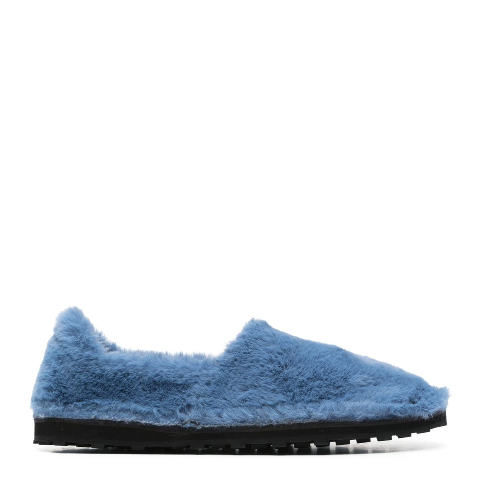 Blue Slip-On Loafer in Faux Fur - Image 1