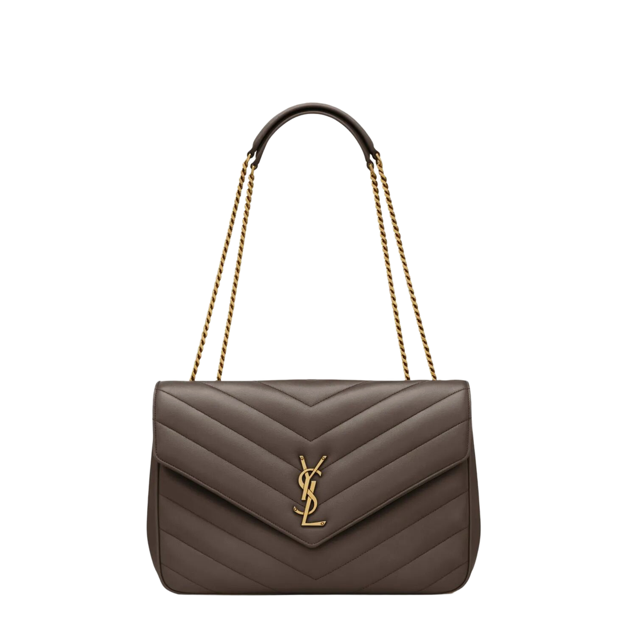 Loulou Large Matelassé Lambskin Shoulder Bag - Urban Grey - Image 5