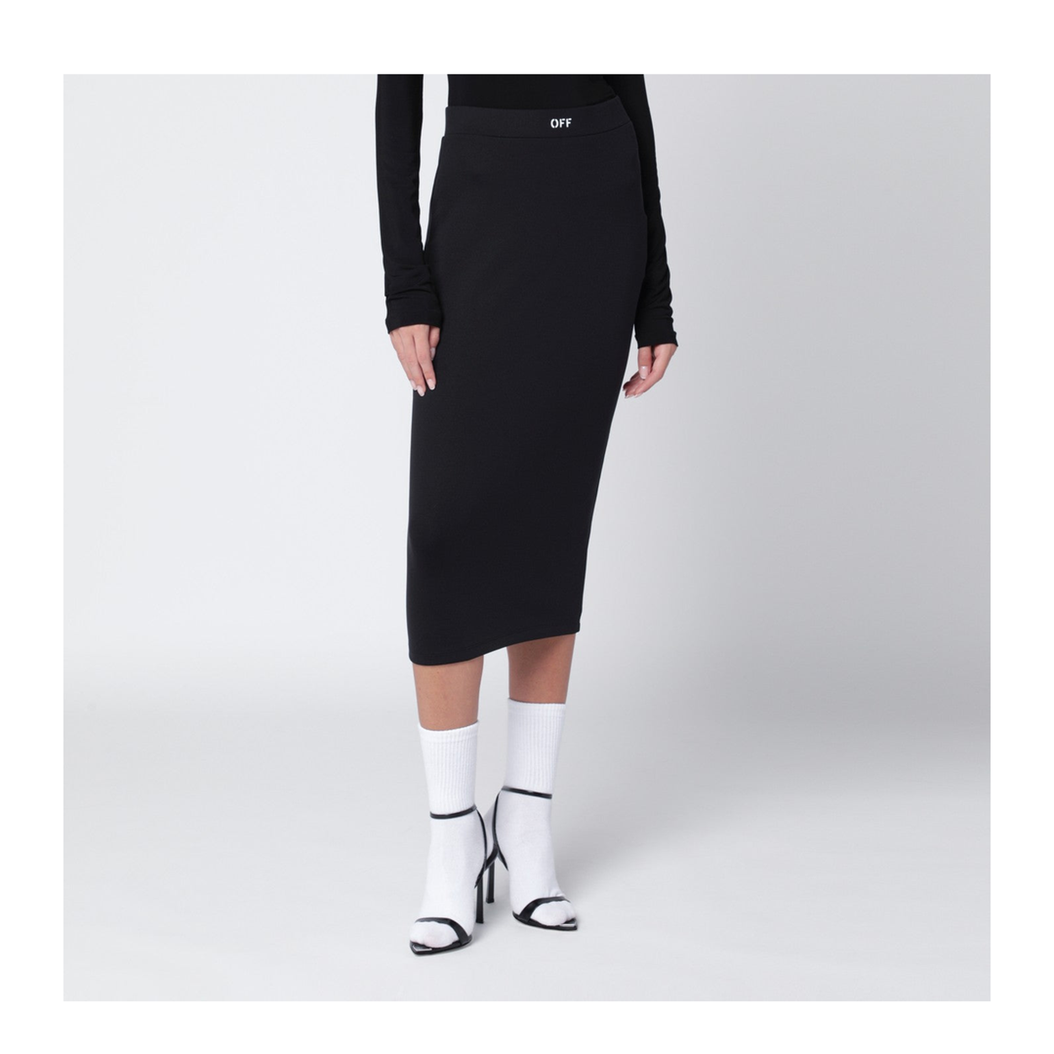 Sleek Midi Skirt Black - Image 1