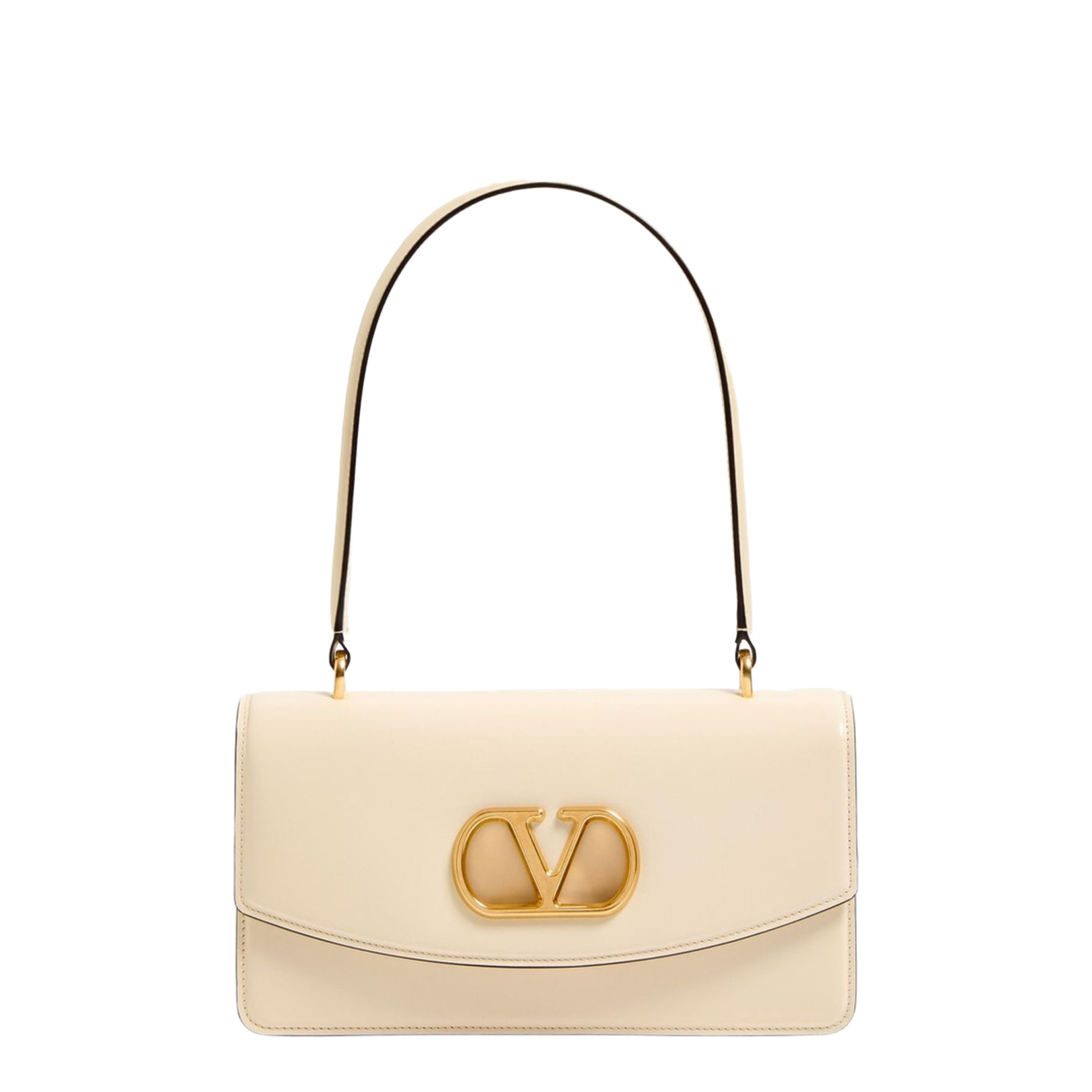 Light Beige Foldover Top Bag - Image 1