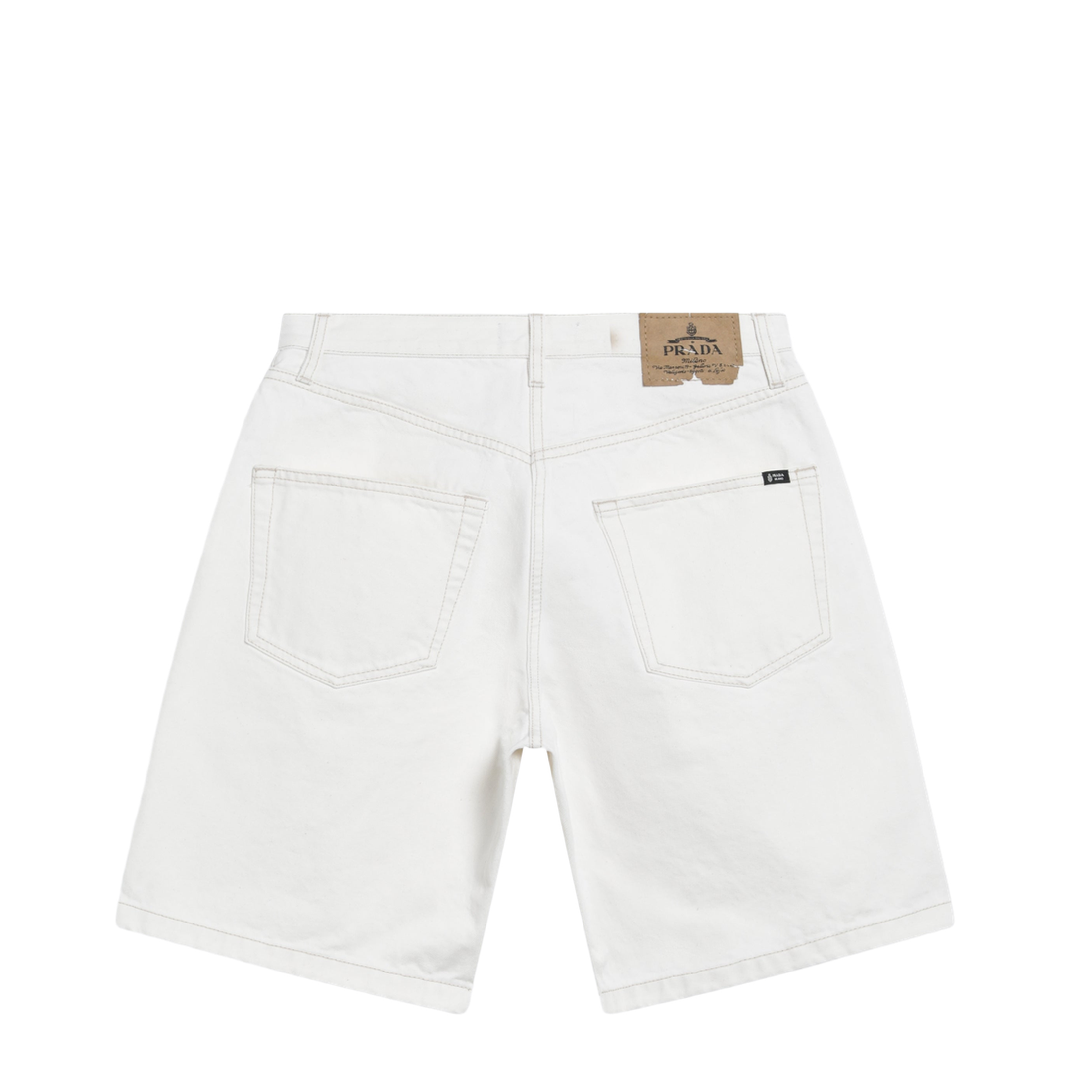 White Old Denim Bermuda Shorts - Image 2
