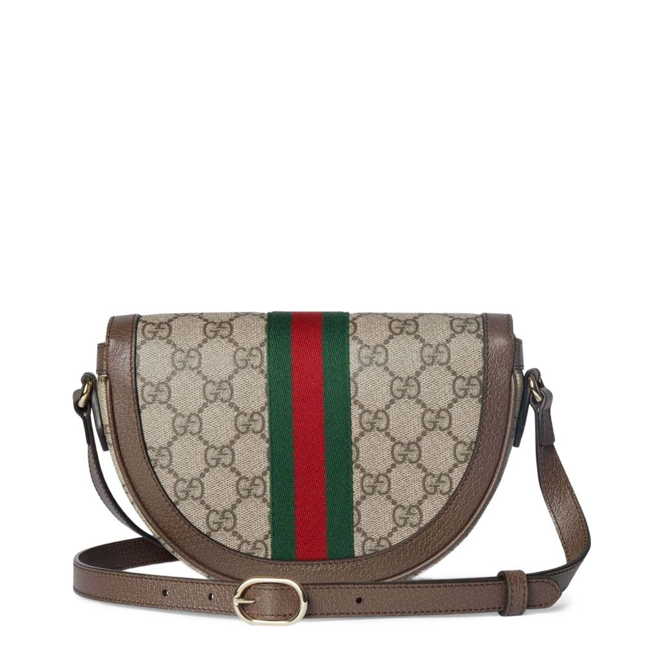 Ophidia Small GG Monogram Coated Fabric Shoulder Bag - Beige and Dark Brown - Image 3