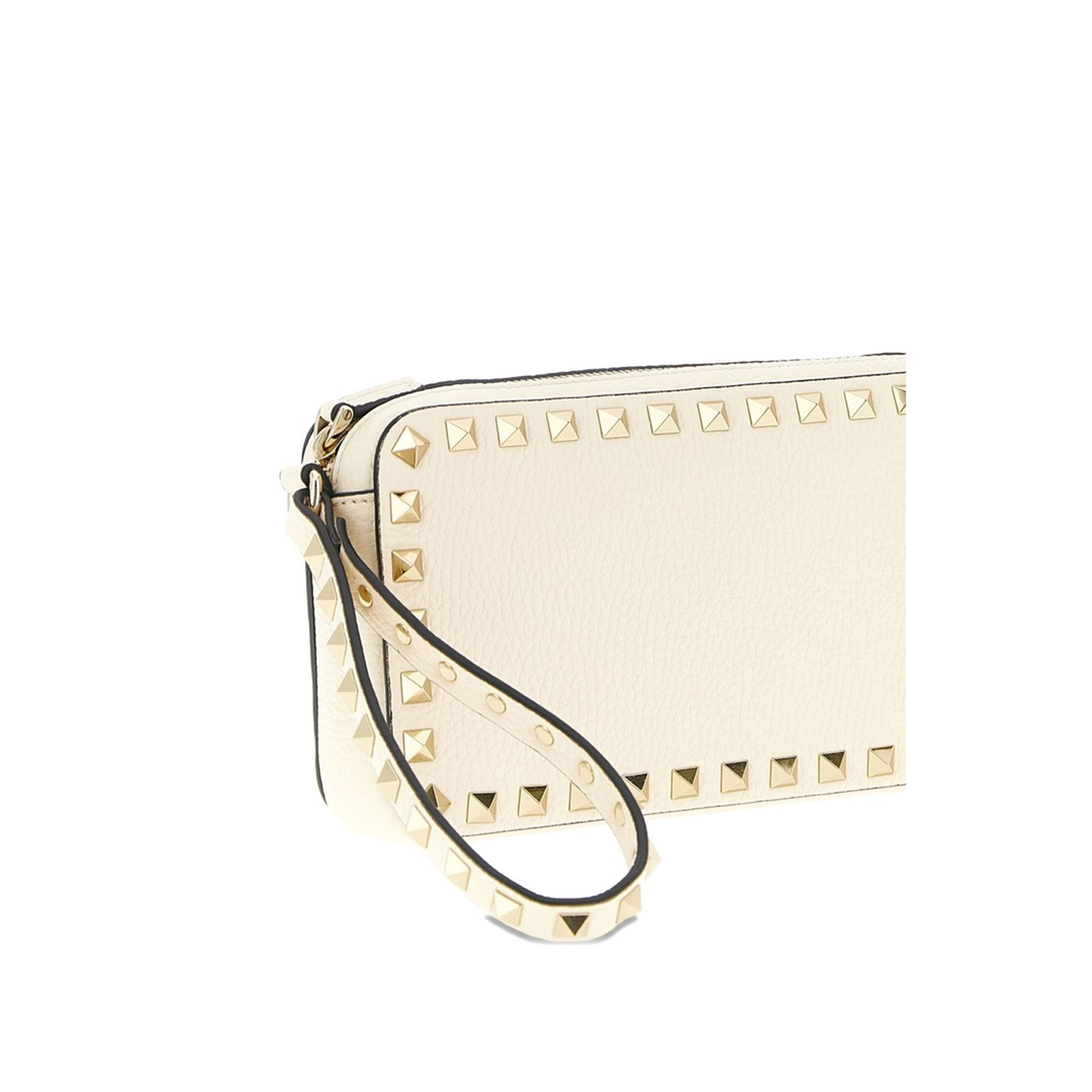 Rockstud Mini Grainy Calfskin Crossbody - Ivory - Image 3