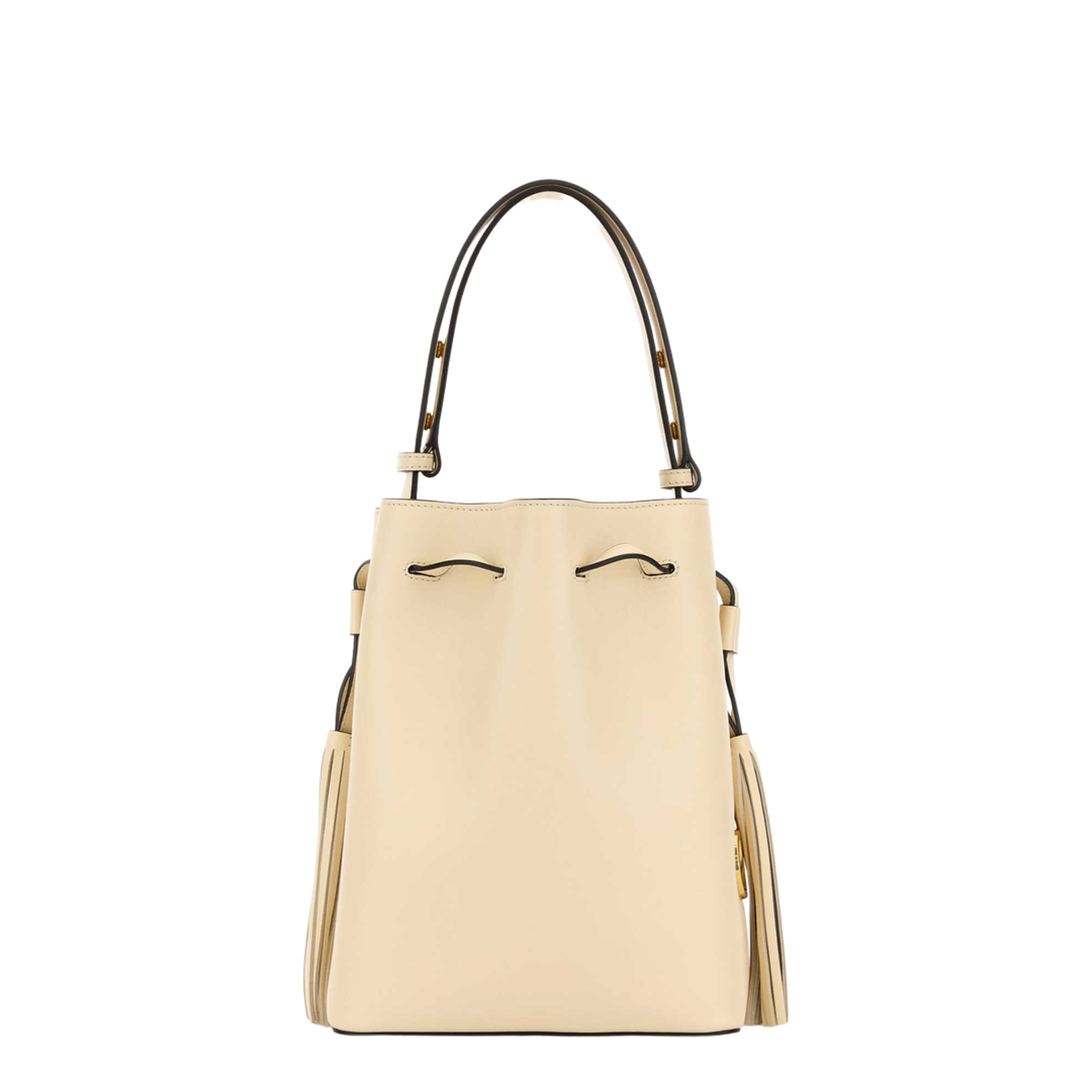 VLogo Leather Signature Bucket Bag Ivory - Image 1