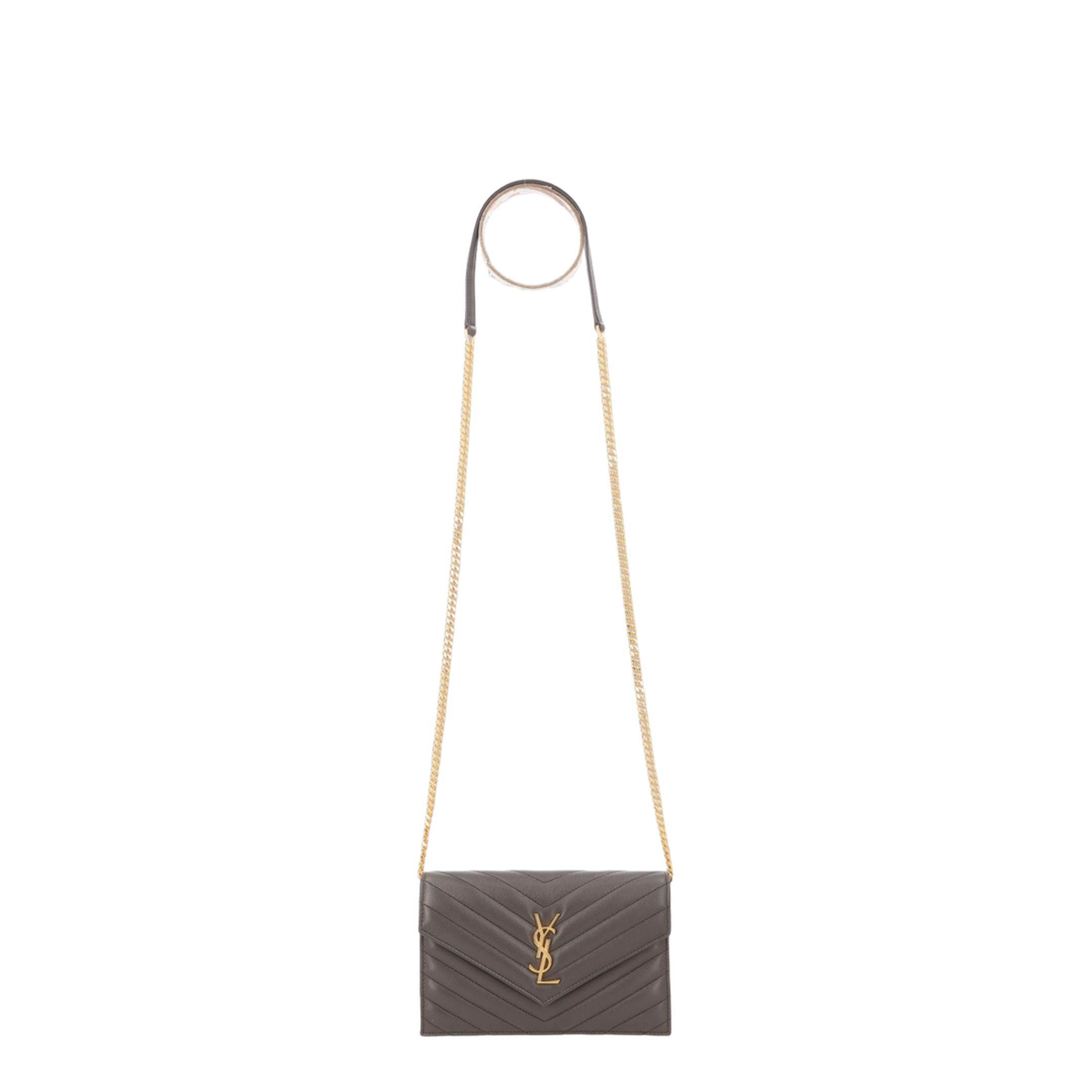 Cassandre Lambskin Envelope Chain Wallet - Urban Grey - Image 1