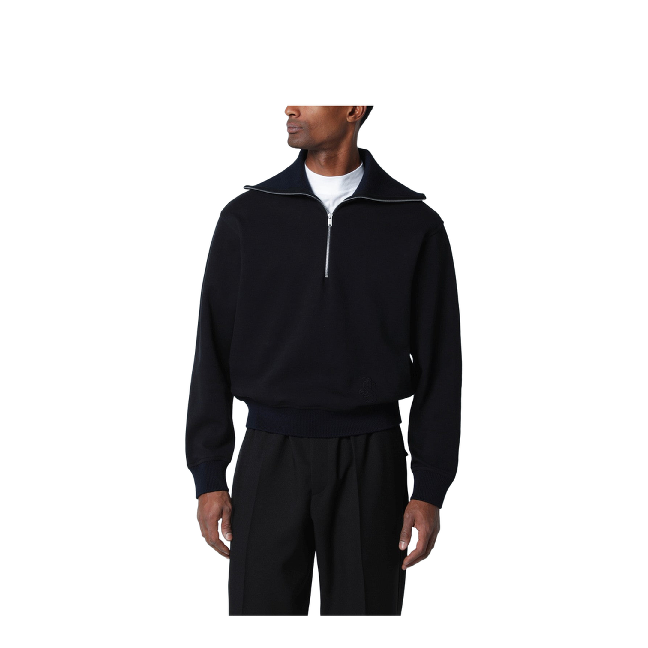 Navy Blue Cotton Sweatshirt - Image 1