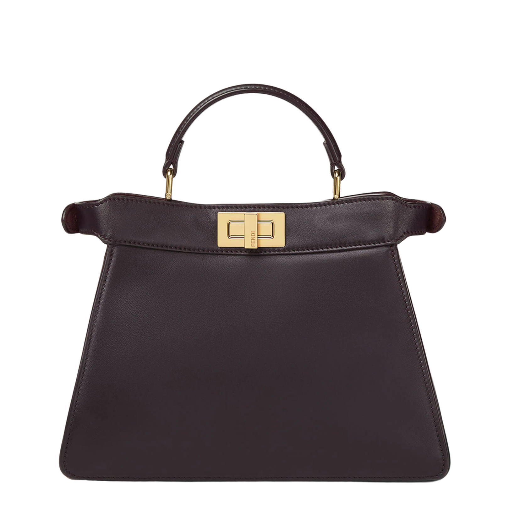 Peekaboo ISeeU Small Leather Bag Dark Brown - Image 4