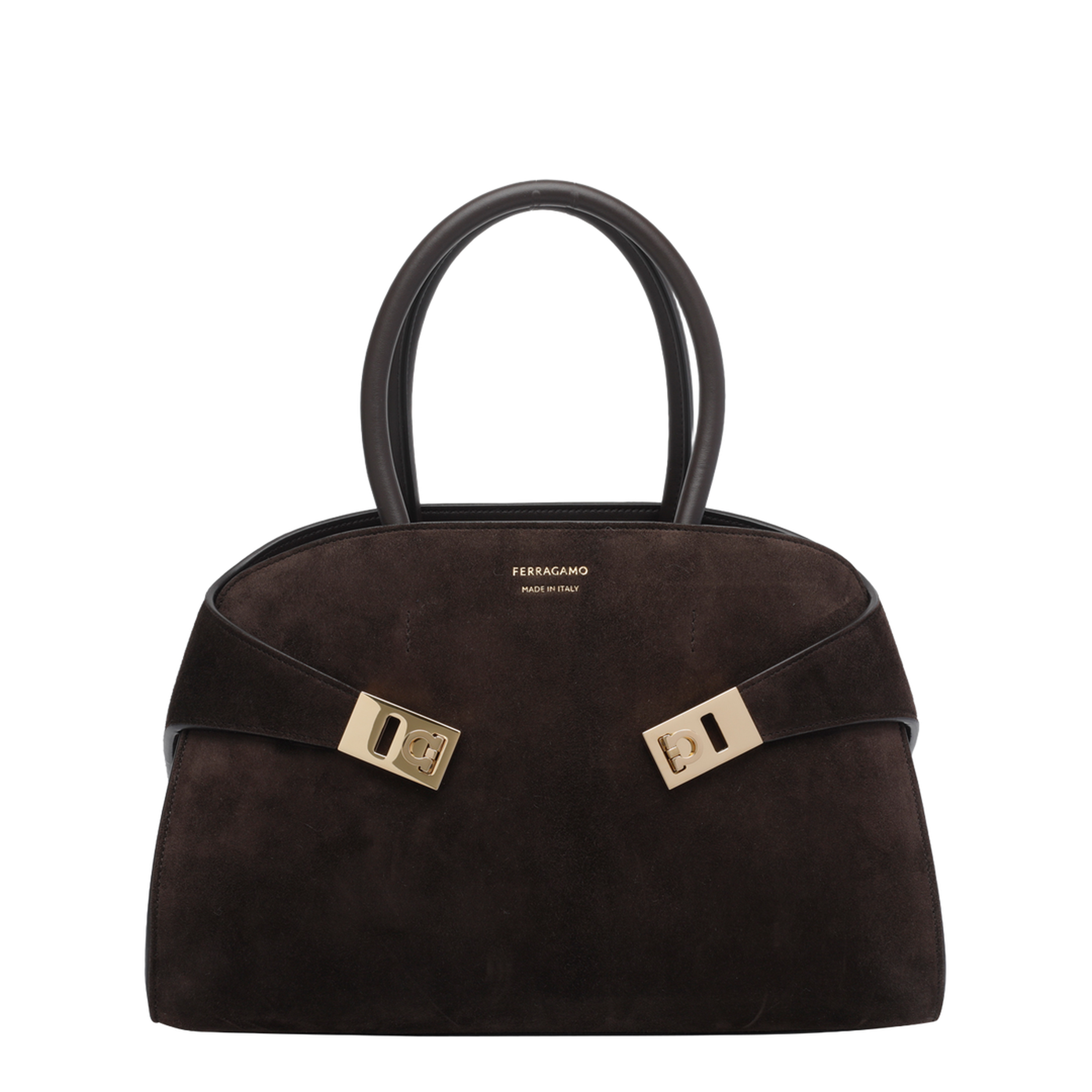 Hug Small Calfskin Handbag - Testa di Moro - Image 1