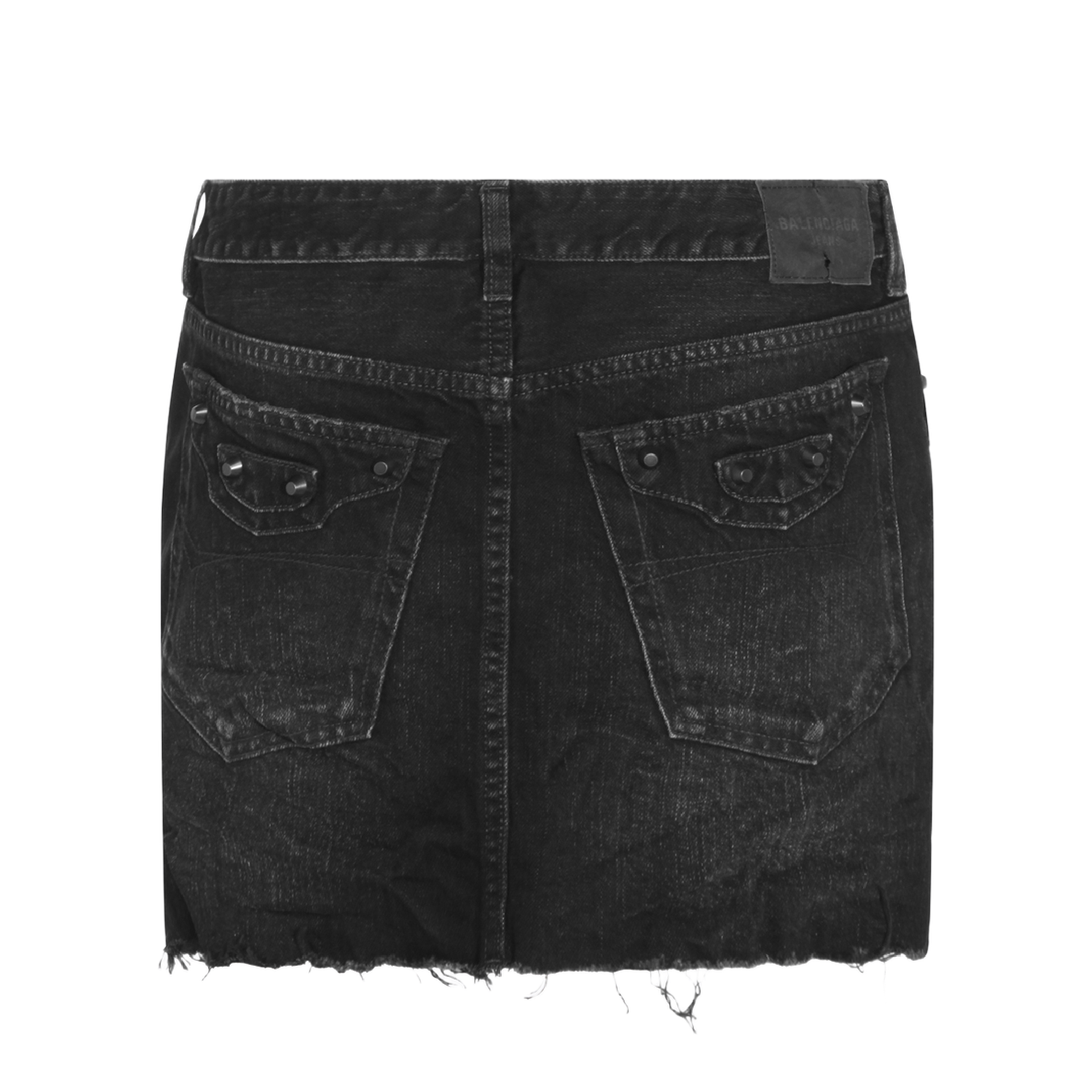 Black Denim City Mini Skirt - Image 4