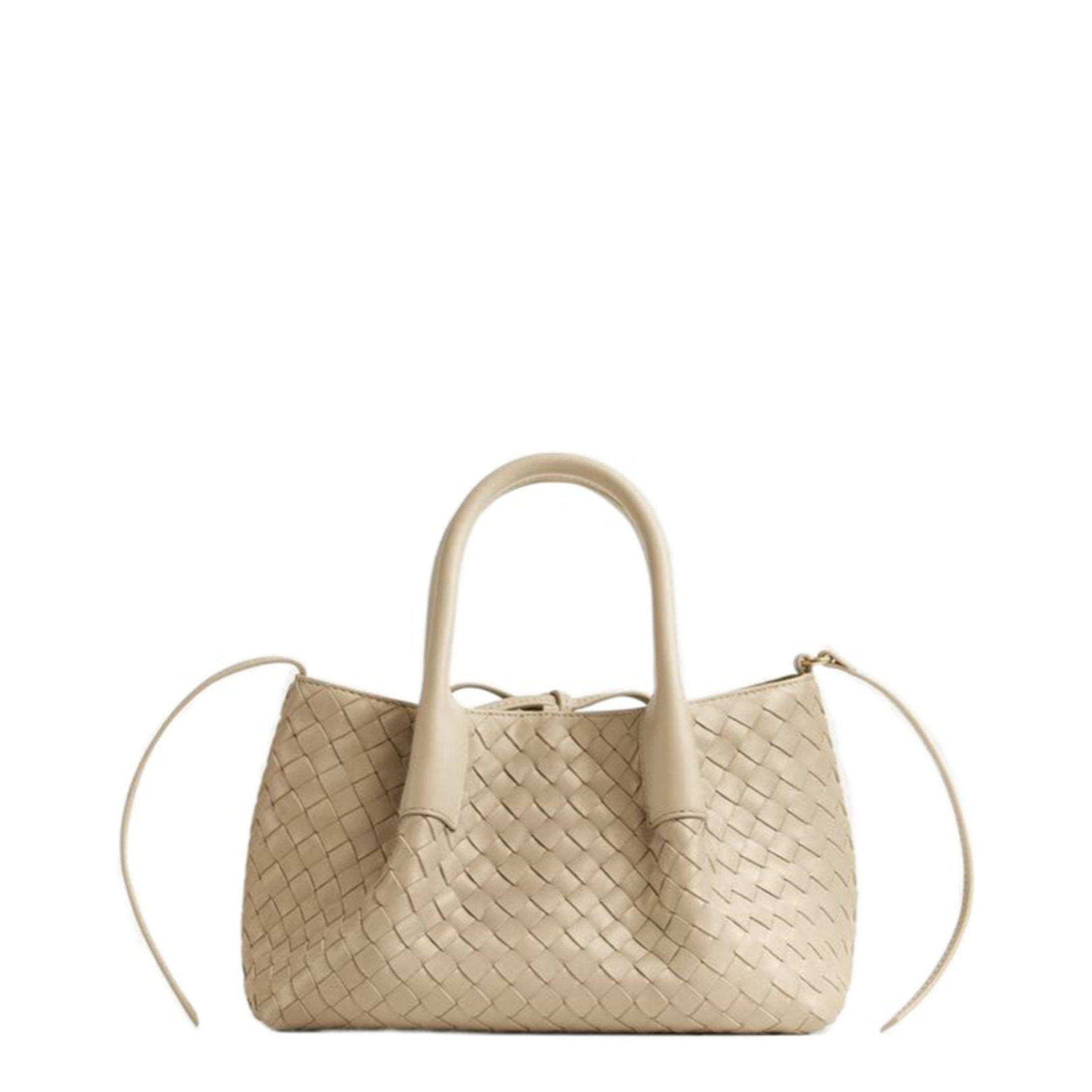Pinacoteca Small Leather Tote Bags - Beige - Image 1
