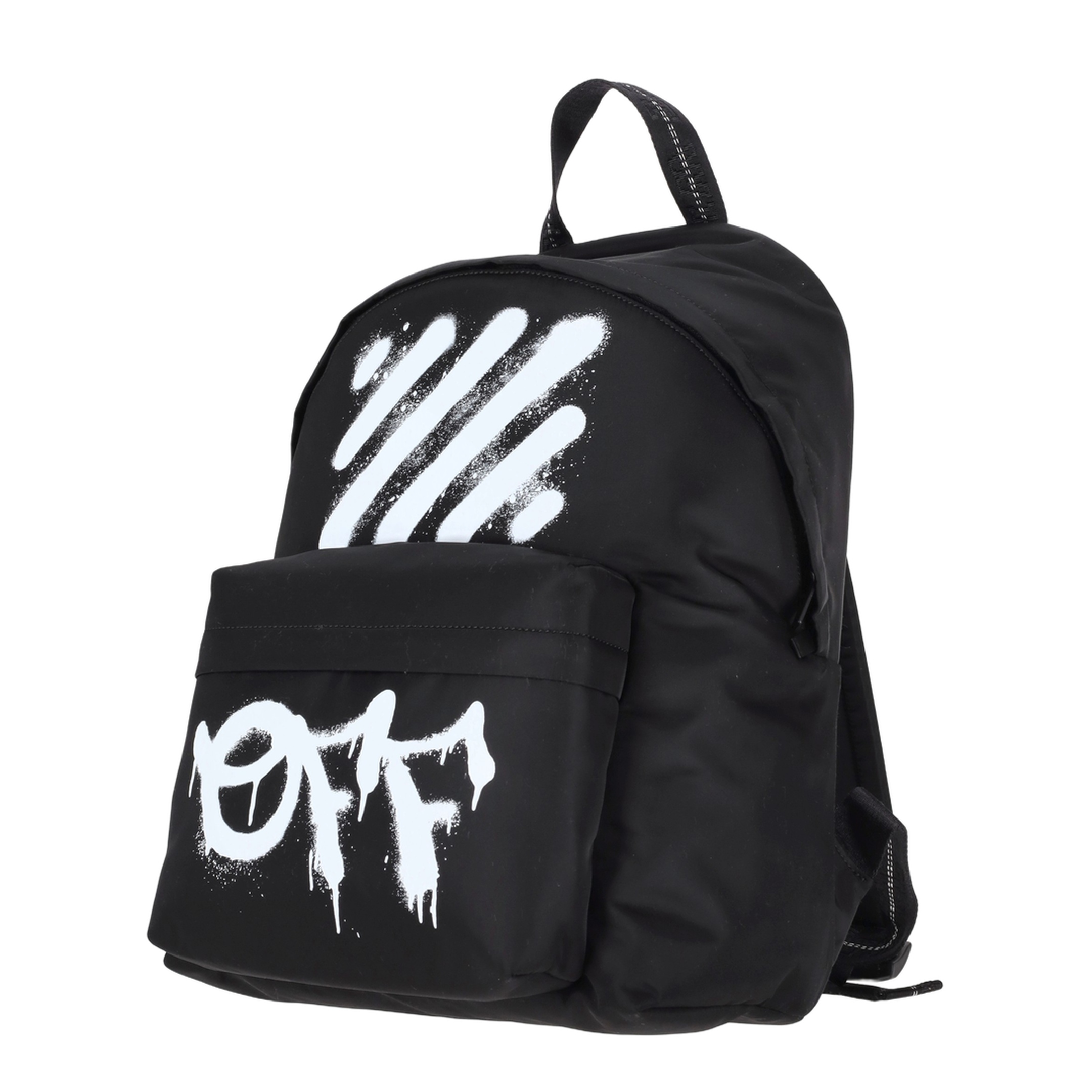 Diagoonal Spray Backpack - Black - White - Image 3