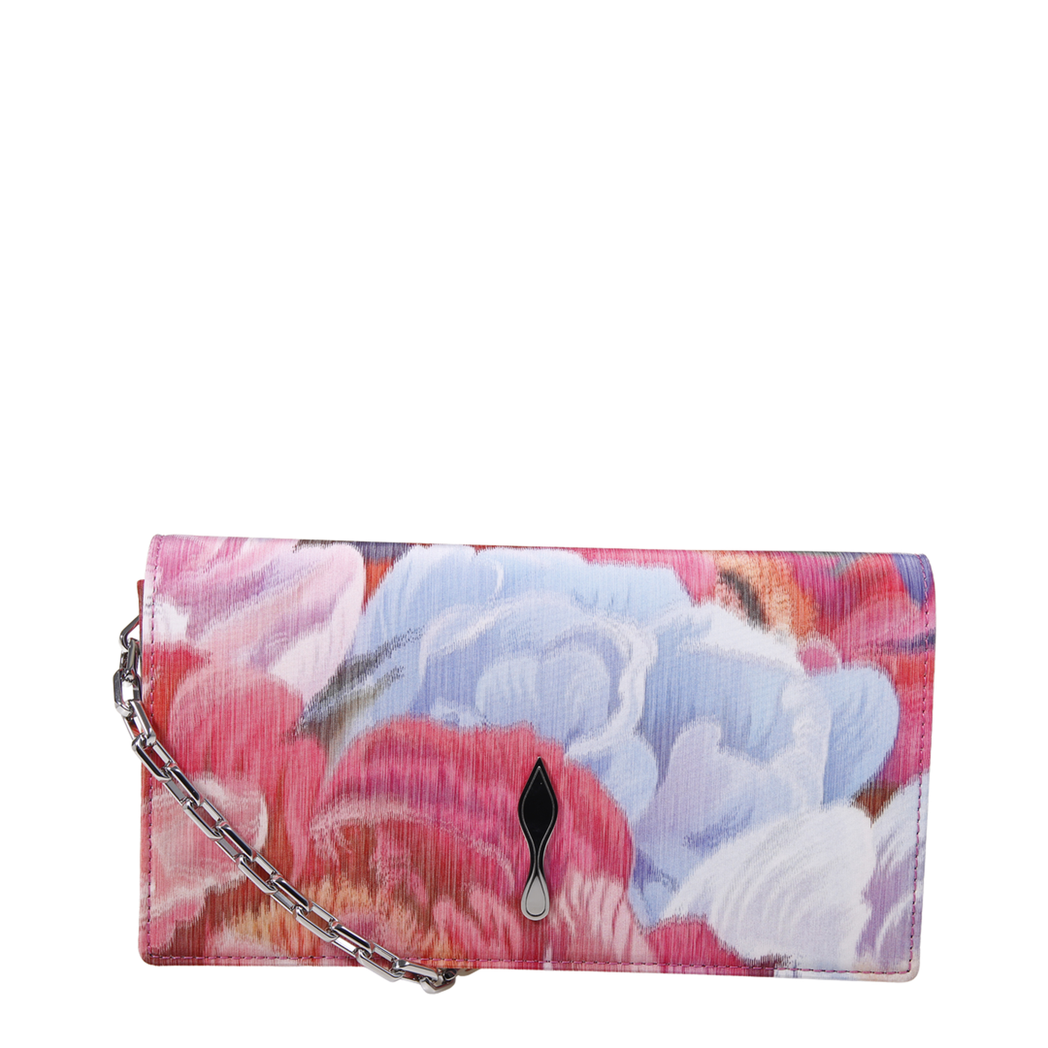 Bettina Clutch Peonies Printed Chiné Fabric Multicolor - Image 1