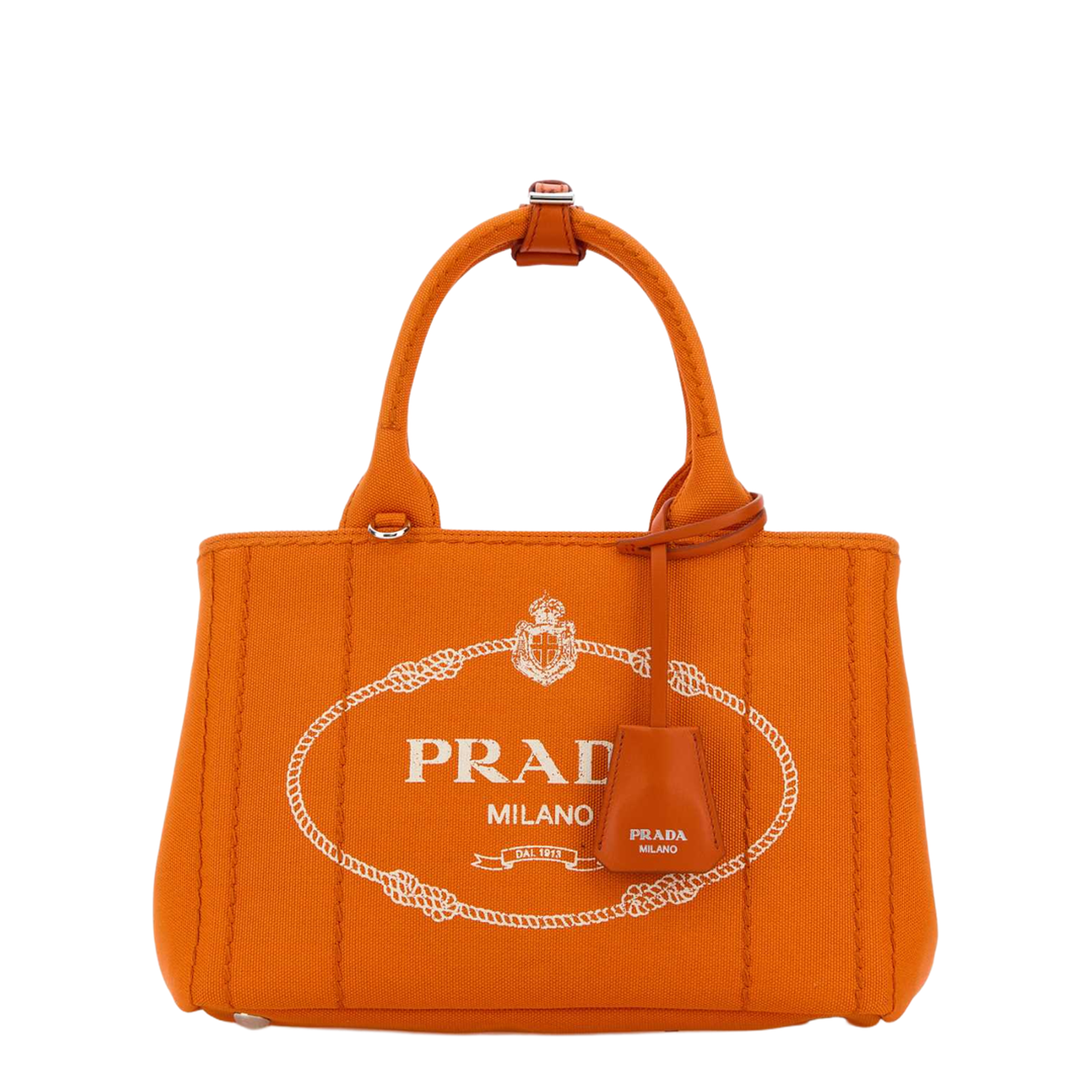 Orange Canvas Small Jardinière Handbag - Image 1